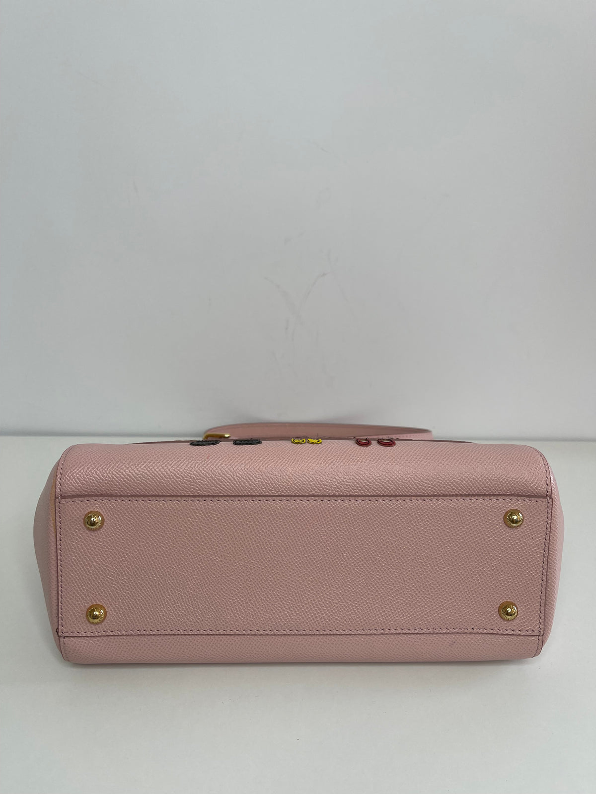 Dolce & Gabbana Medium Miss Sicily Pink Dauphine Leather Family Patch