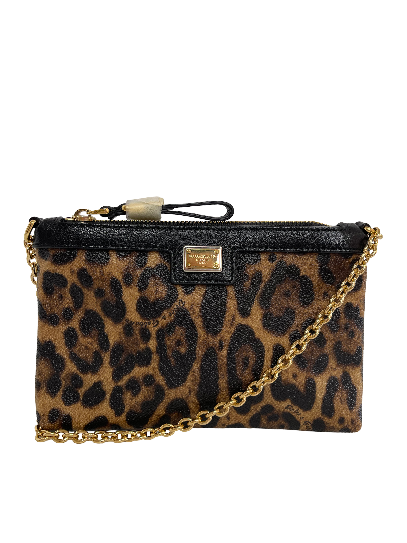 Dolce & Gabbana Leopard Print Crossbody Mini Pochette