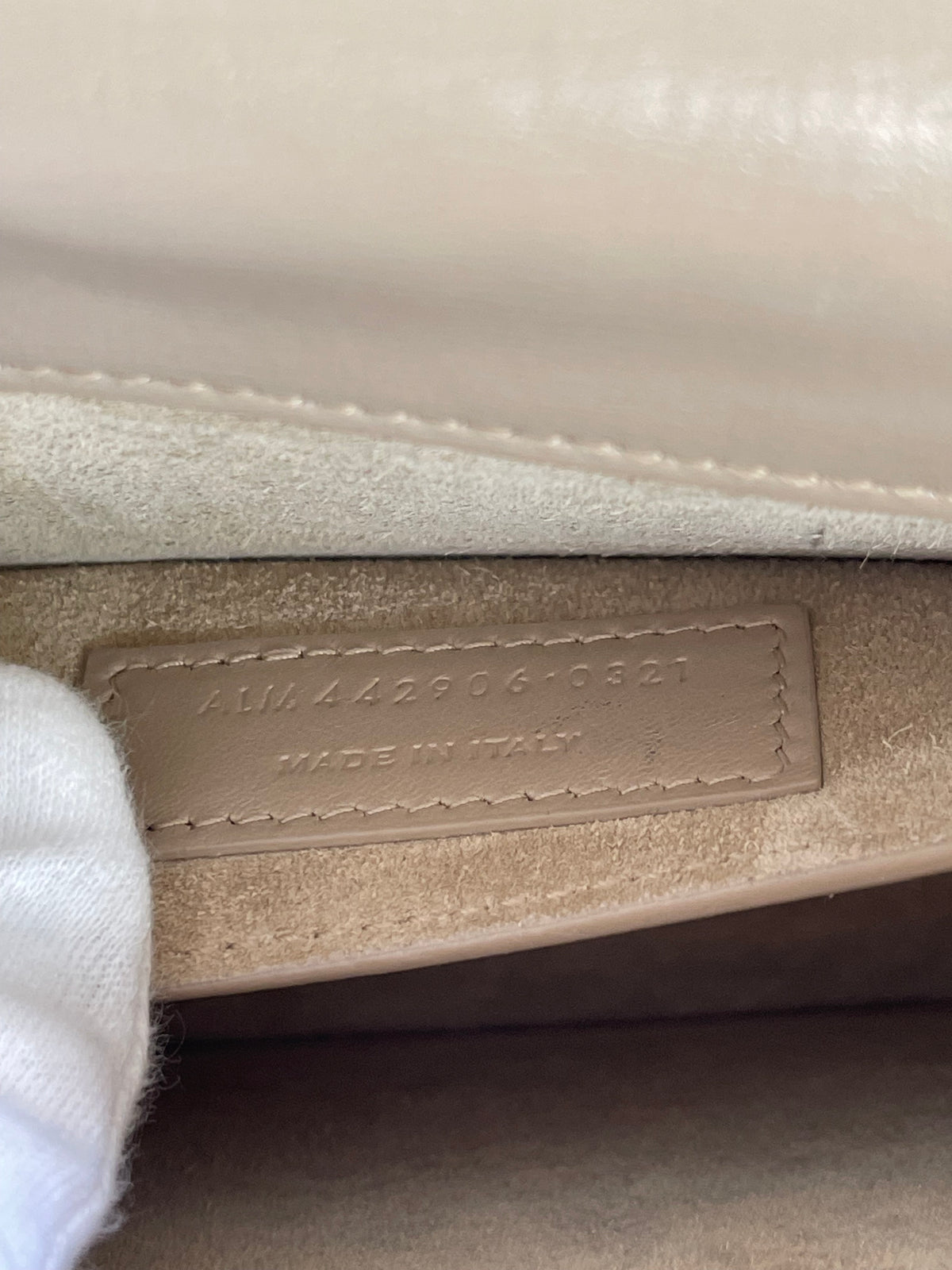 Saint Laurent Calfskin Medium Monogram Sunset Dark Beige