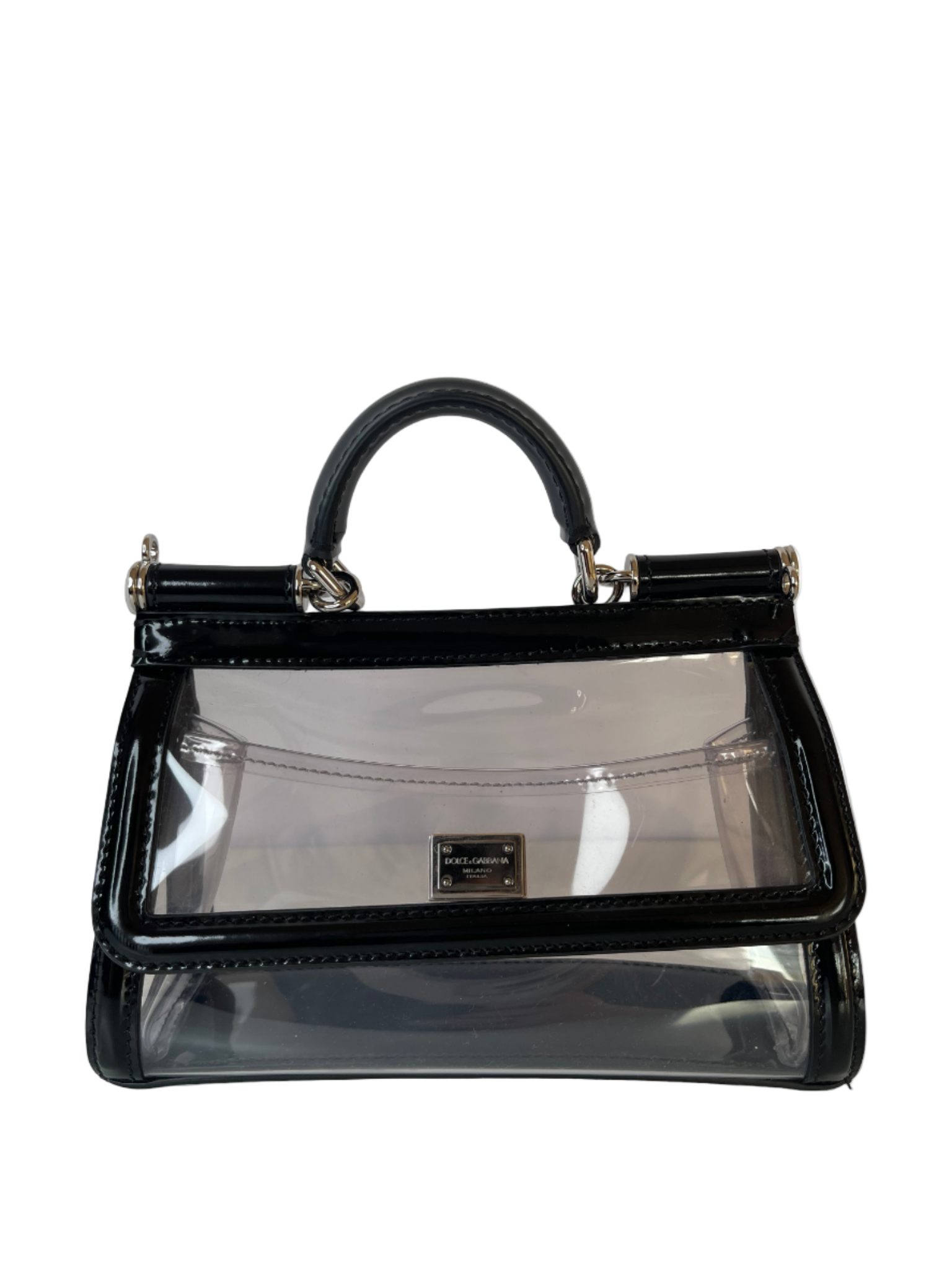 Dolce Gabbana Kim Small PVC Sicily Bag Transparent Black