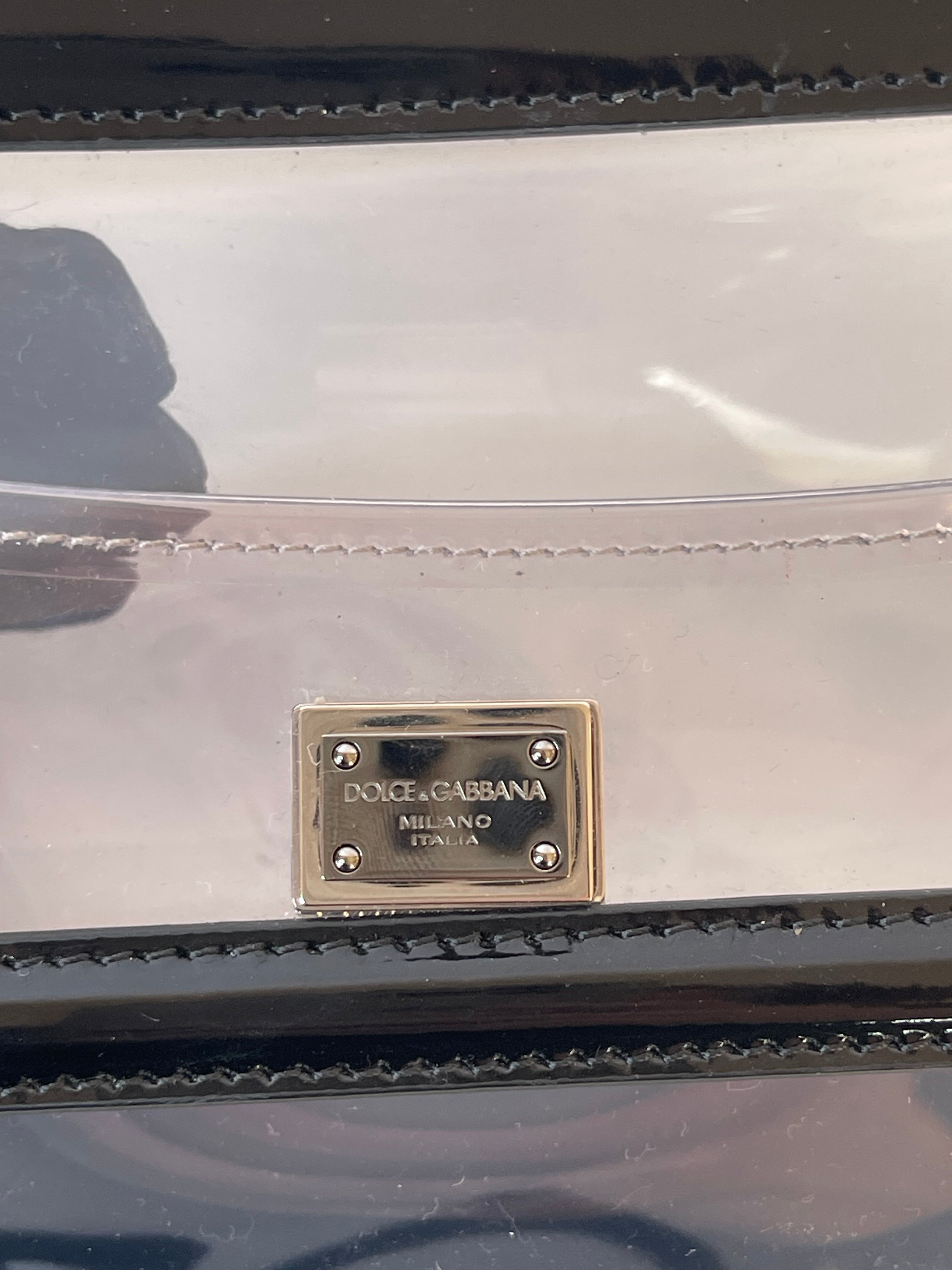 Dolce Gabbana Kim Small PVC Sicily Bag Transparent Black