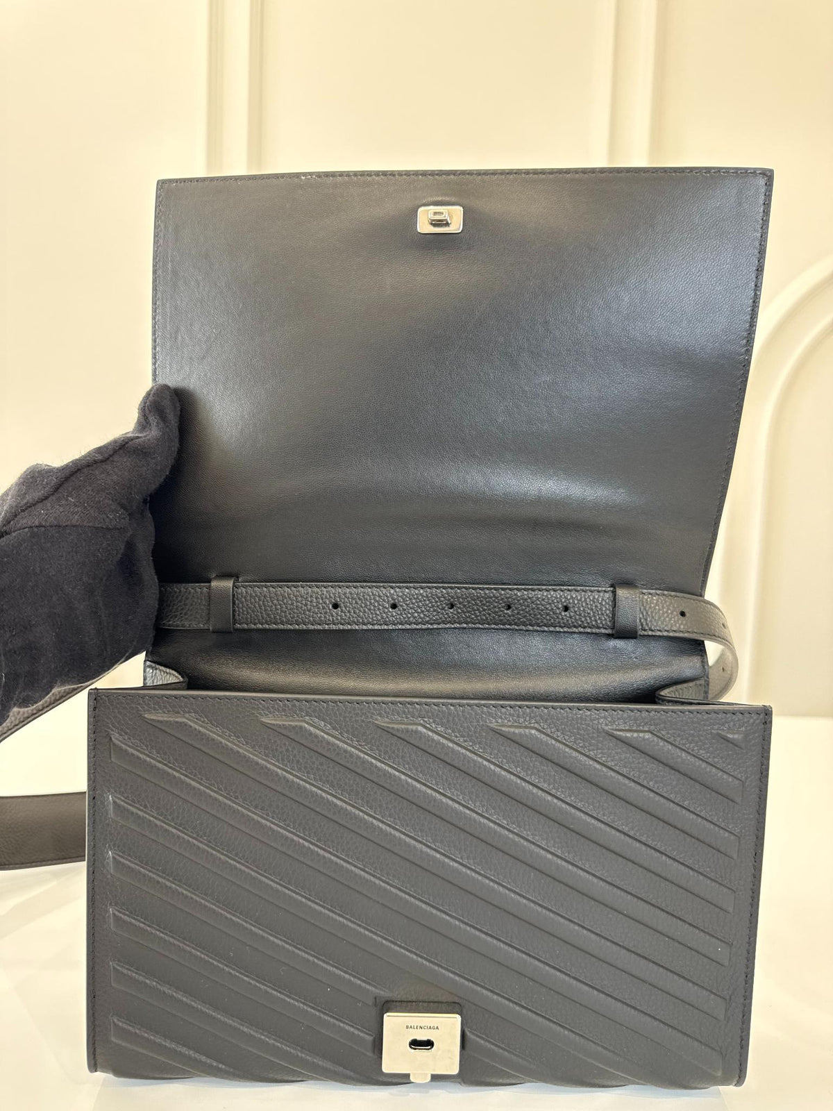 Balenciaga Men’s Black Car Flap Crossbody Bag