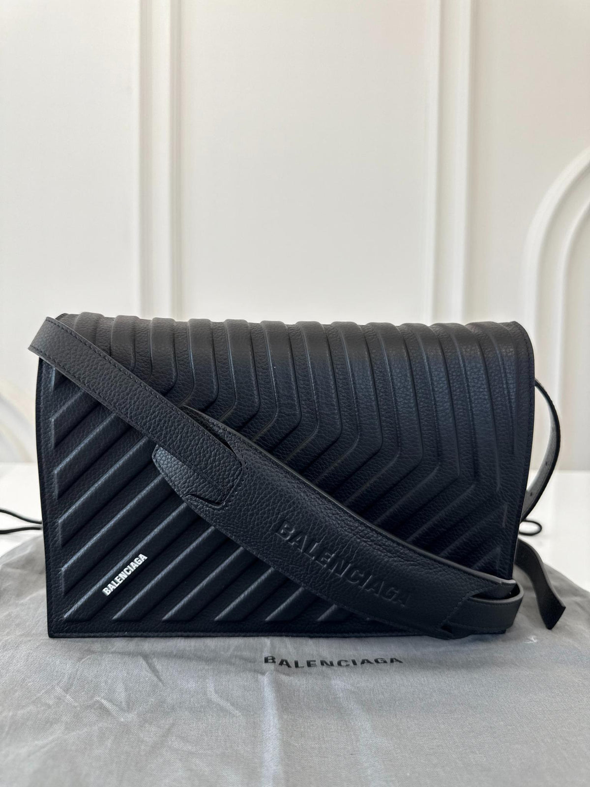 Balenciaga Men’s Black Car Flap Crossbody Bag