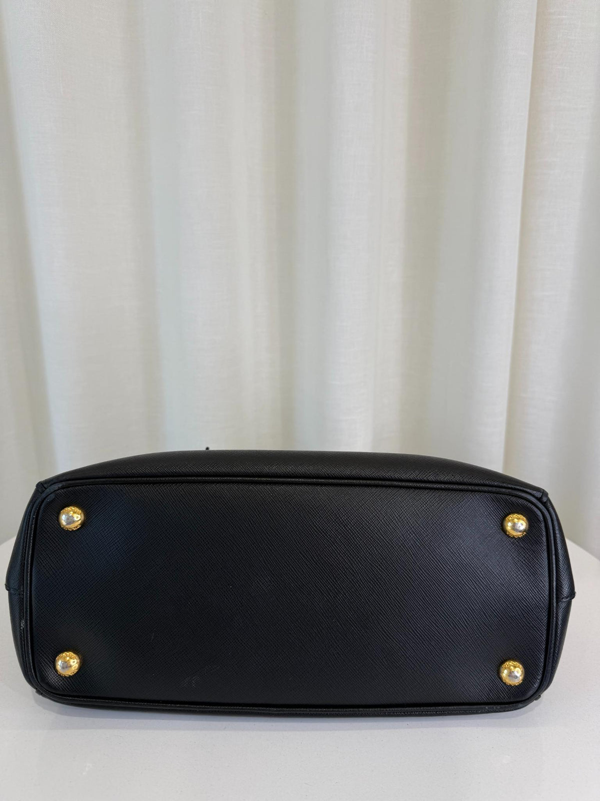 Prada Galleria Black Saffiano Galleria Double Zip Tote Bag