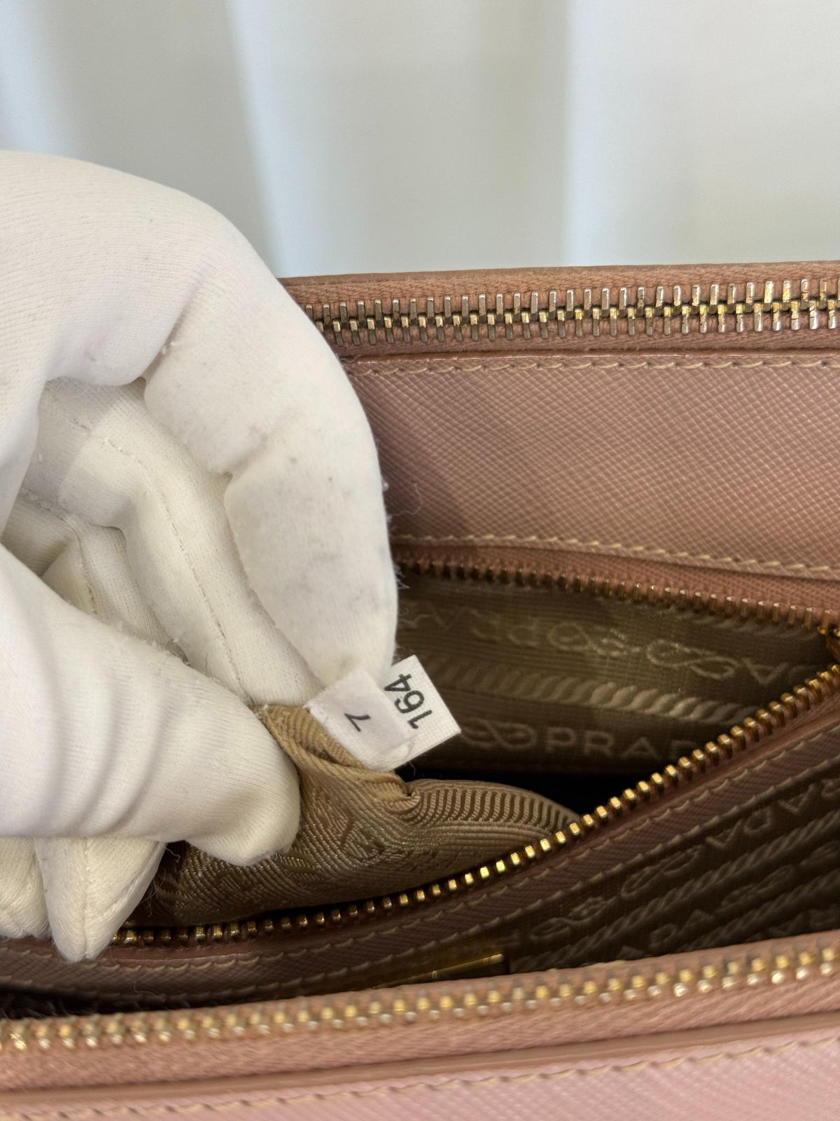 Prada Galleria Beige Saffiano Galleria Double Zip Tote Bag