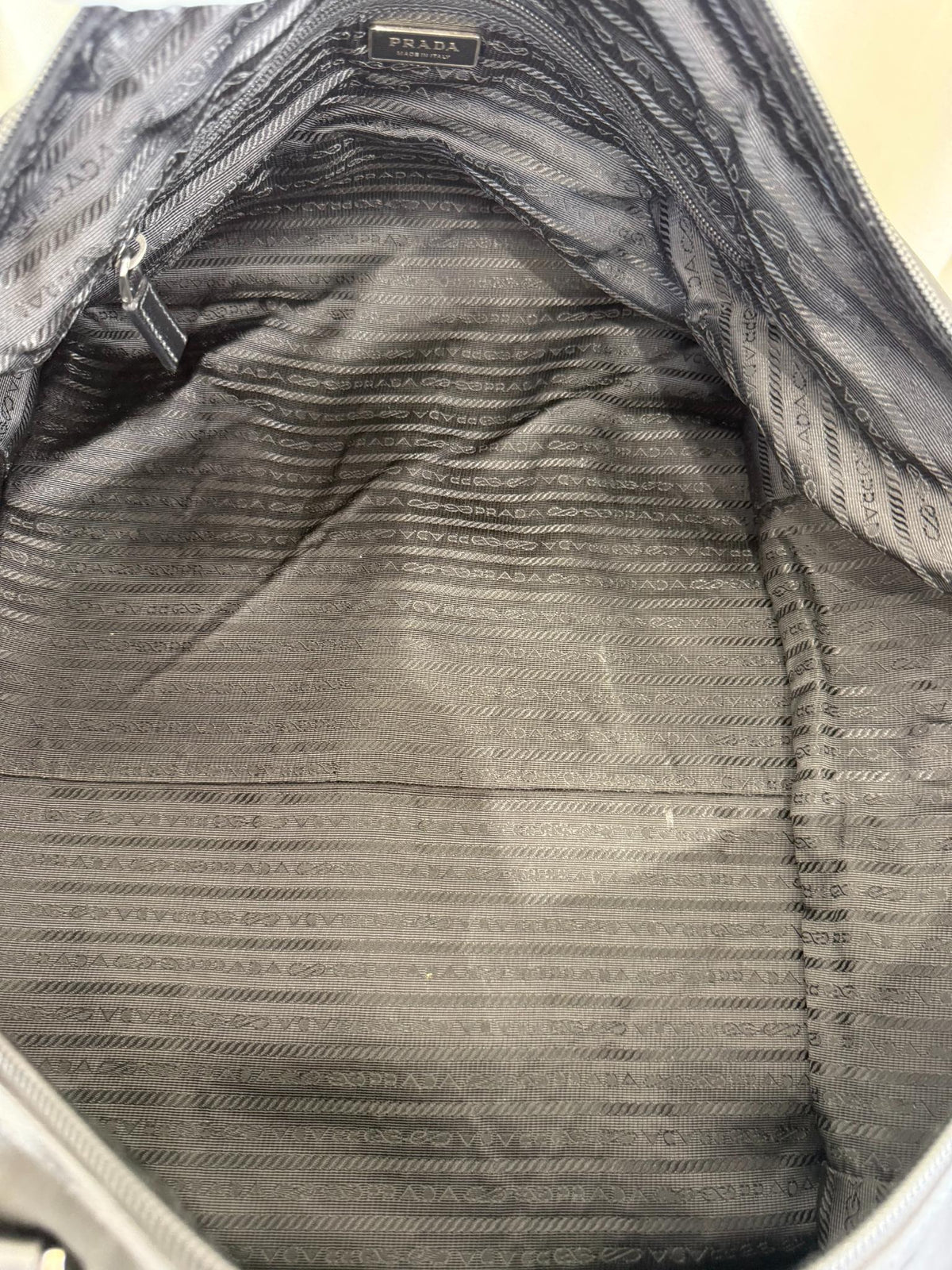 Prada Black Nylon and Saffiano Leather Travel Bag