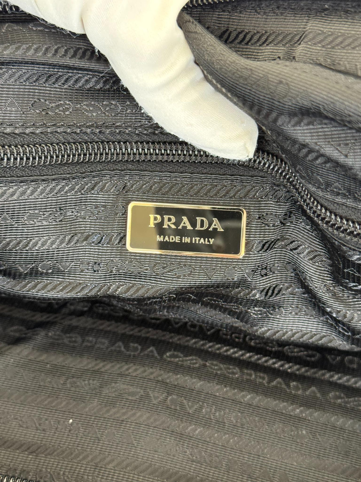 Prada Black Nylon and Saffiano Leather Travel Bag