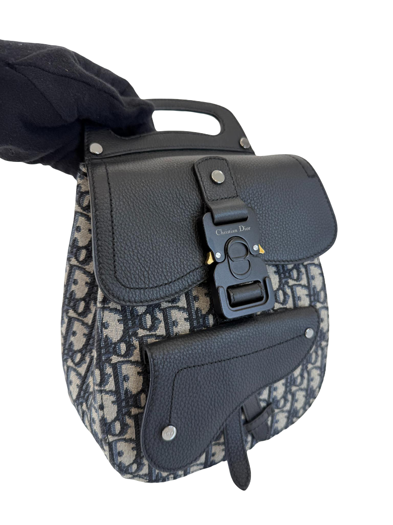 Dior Men's Gallop Sling Navy Blue Oblique Canvas Jacquard Bag