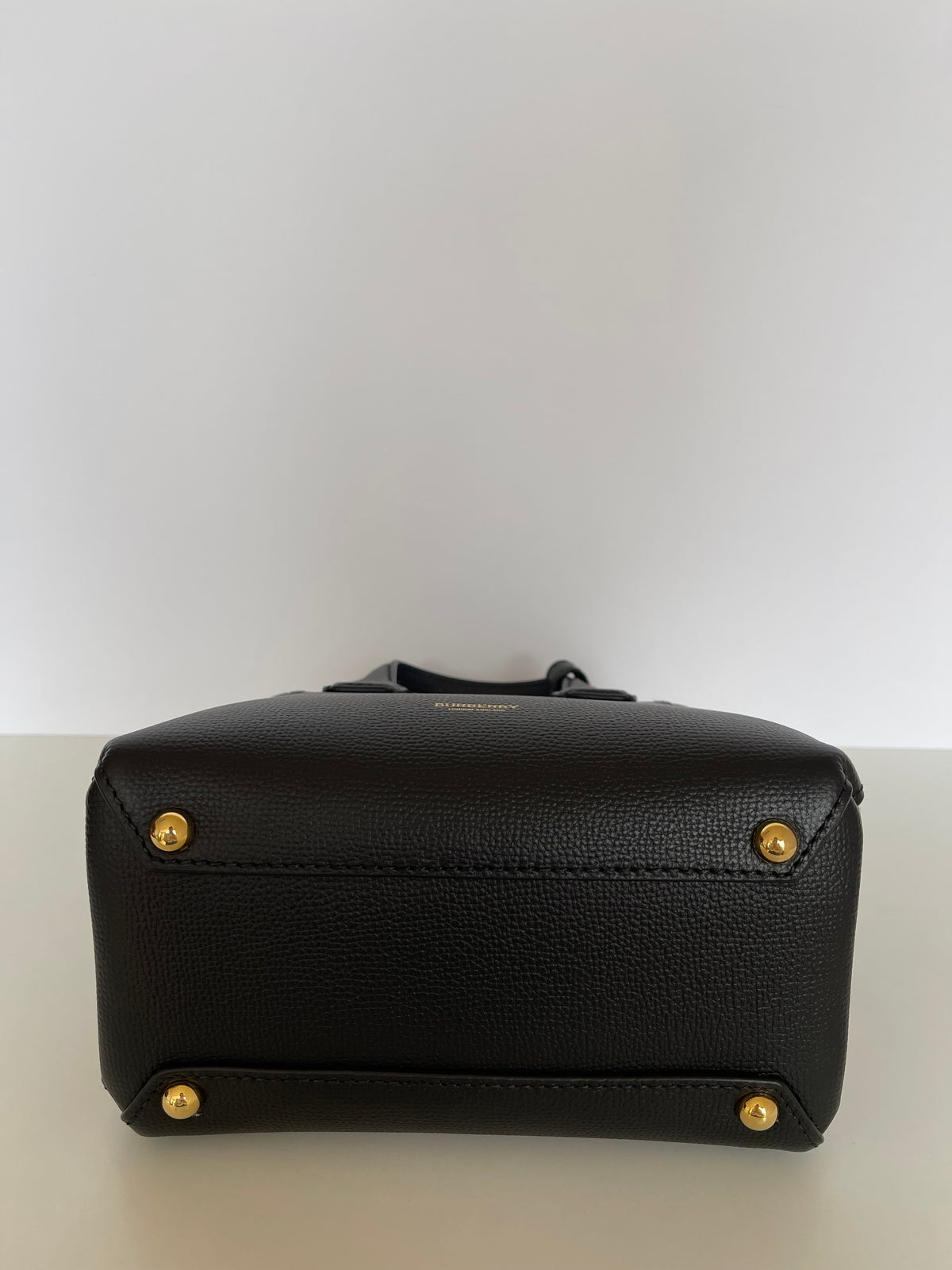 Burberry Baby Banner Black Leather House Check Tote Bag