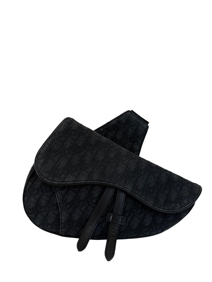 Christian Dior Men’s Black Dior Oblique Jacquard Saddle Bag