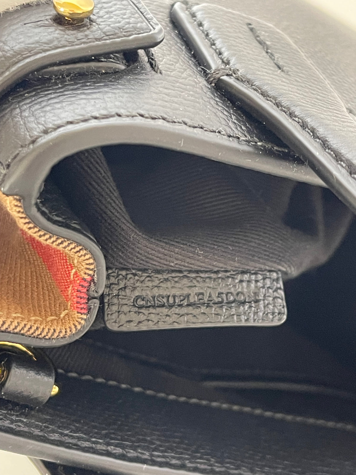 Burberry Baby Banner Black Leather House Check Tote Bag