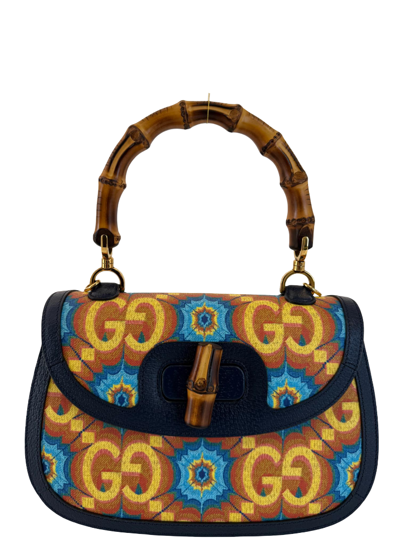 Gucci Limited Edition 100th Anniversary Medium Kaleidoscope 1947 Bamboo Top Handle