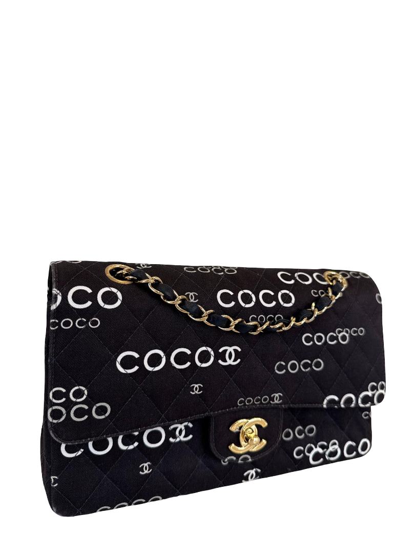 Chanel Limited Edition Medium Classic Double Flap Coco Printed