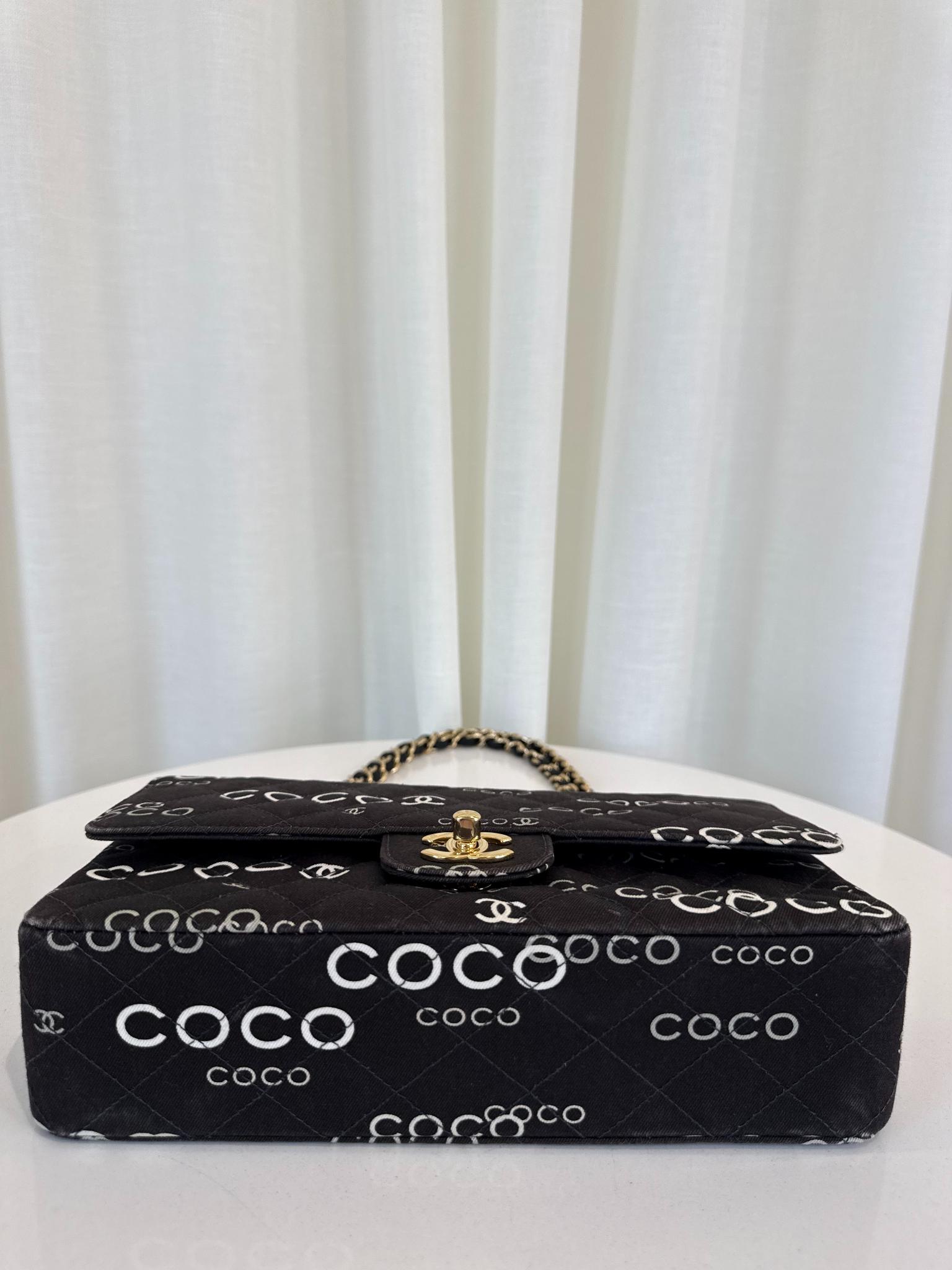 Chanel Limited Edition Medium Classic Double Flap Coco Printed