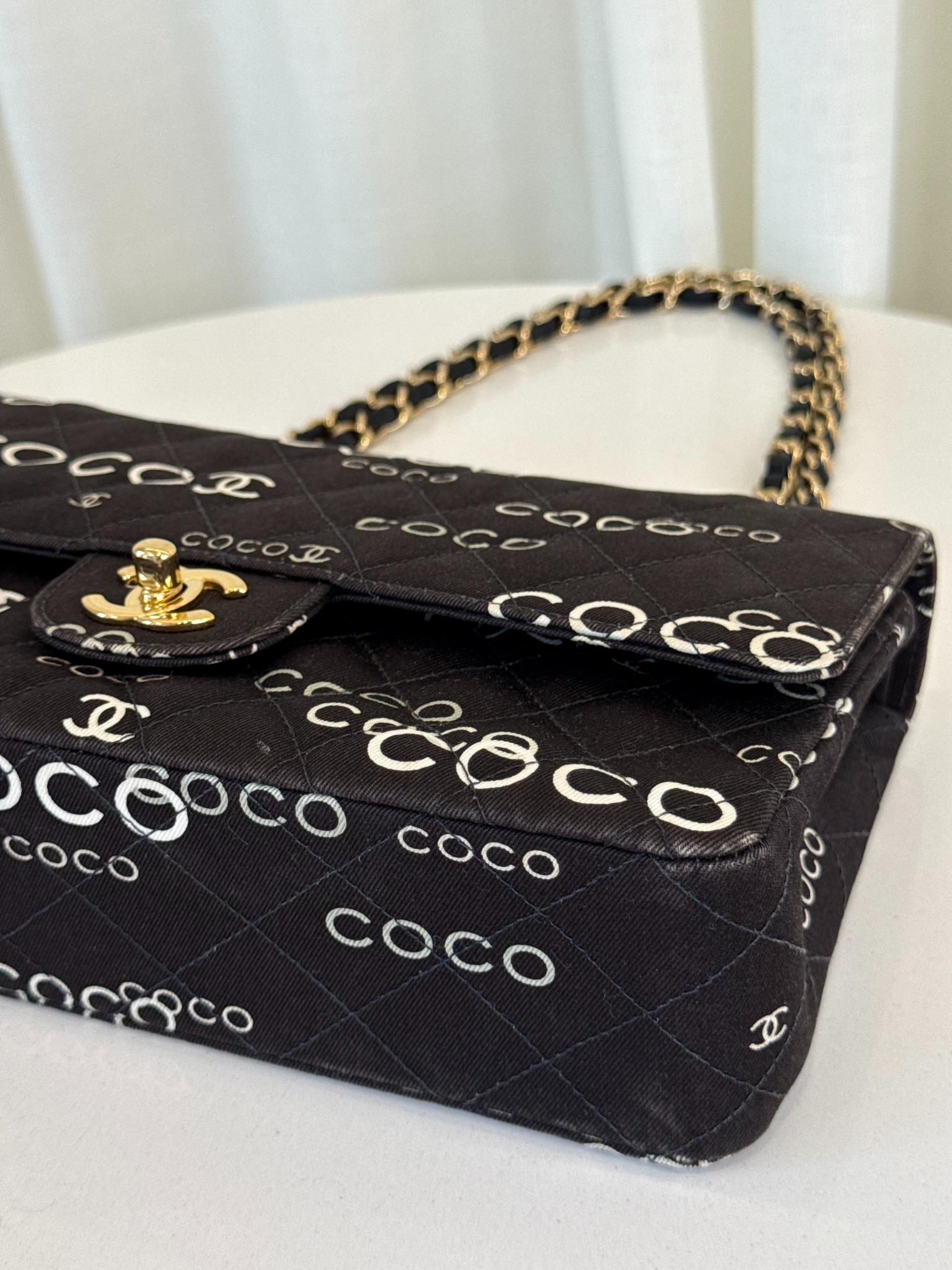 Chanel Limited Edition Medium Classic Double Flap Coco Printed