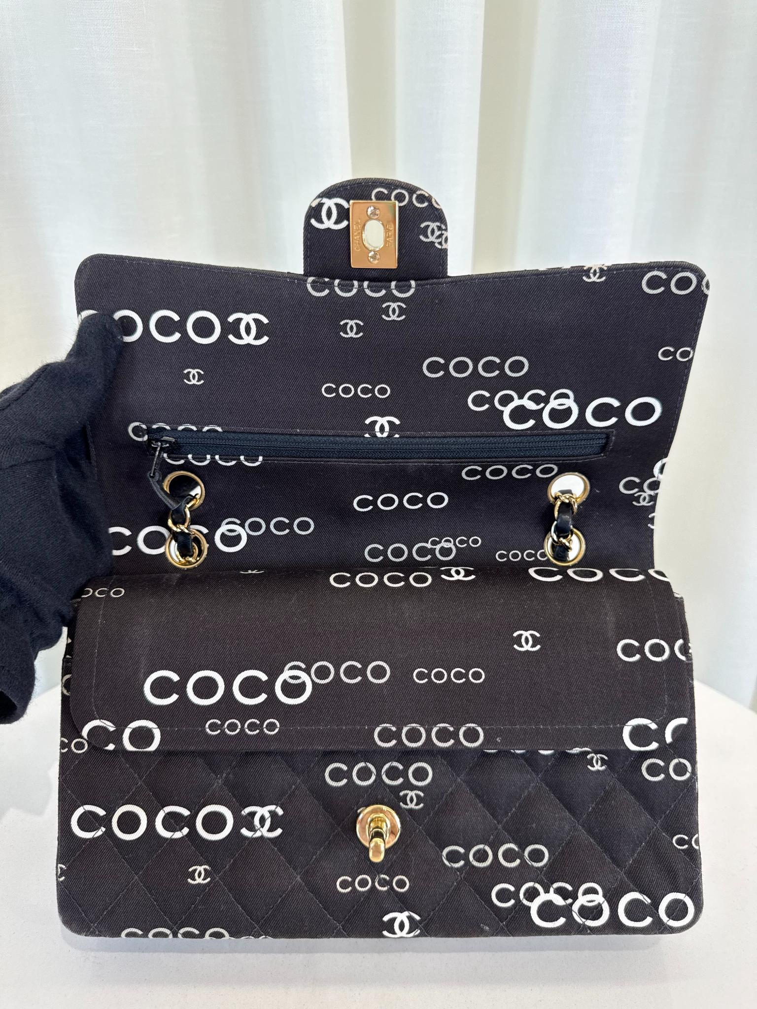 Chanel Limited Edition Medium Classic Double Flap Coco Printed