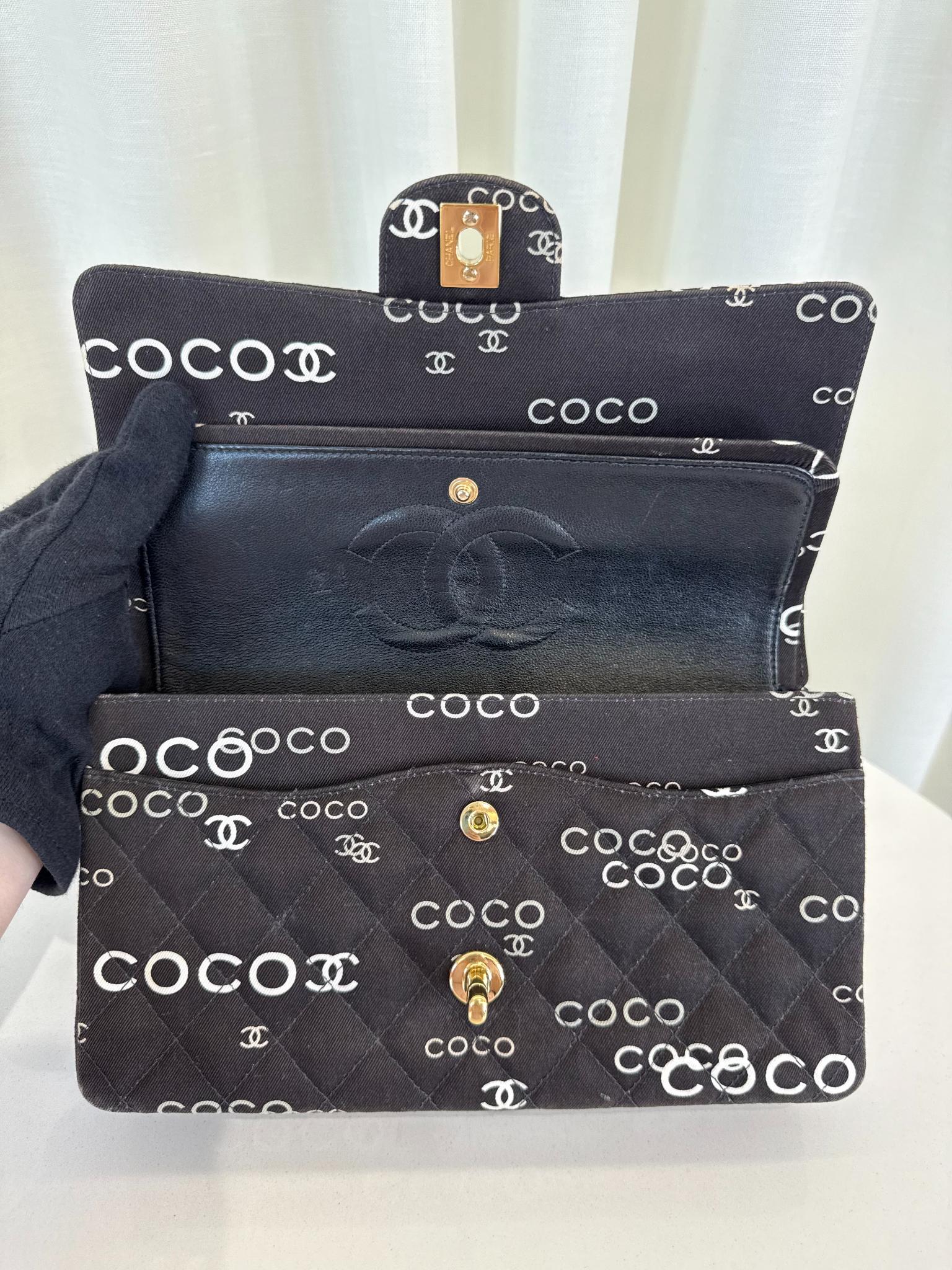 Chanel Limited Edition Medium Classic Double Flap Coco Printed