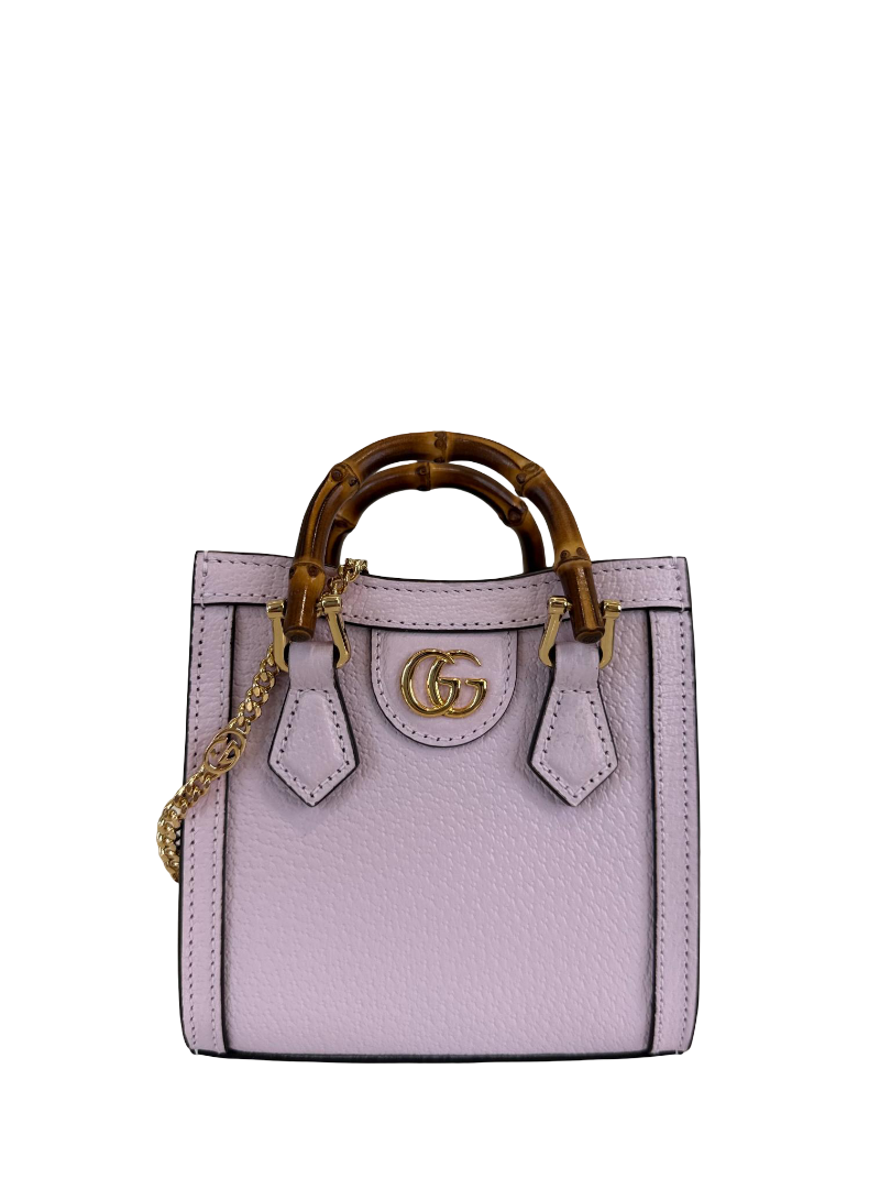 Gucci Diana Micro Pink Leather Tote Bag