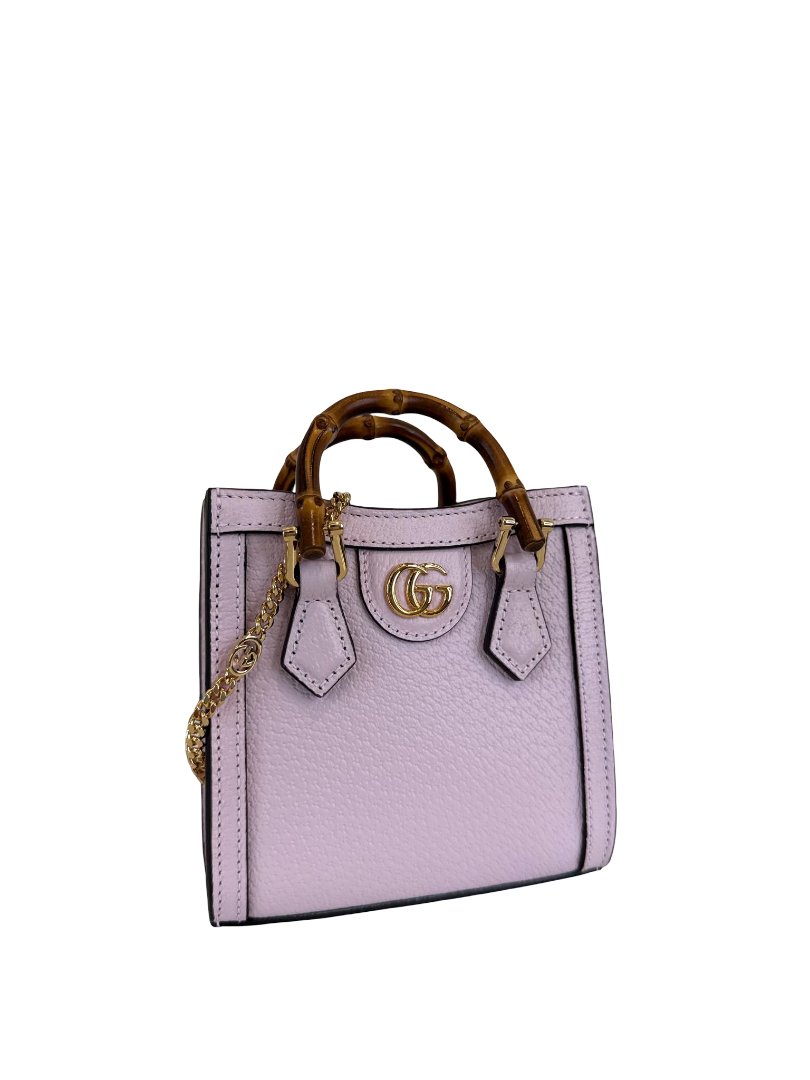 Gucci Diana Micro Pink Leather Tote Bag