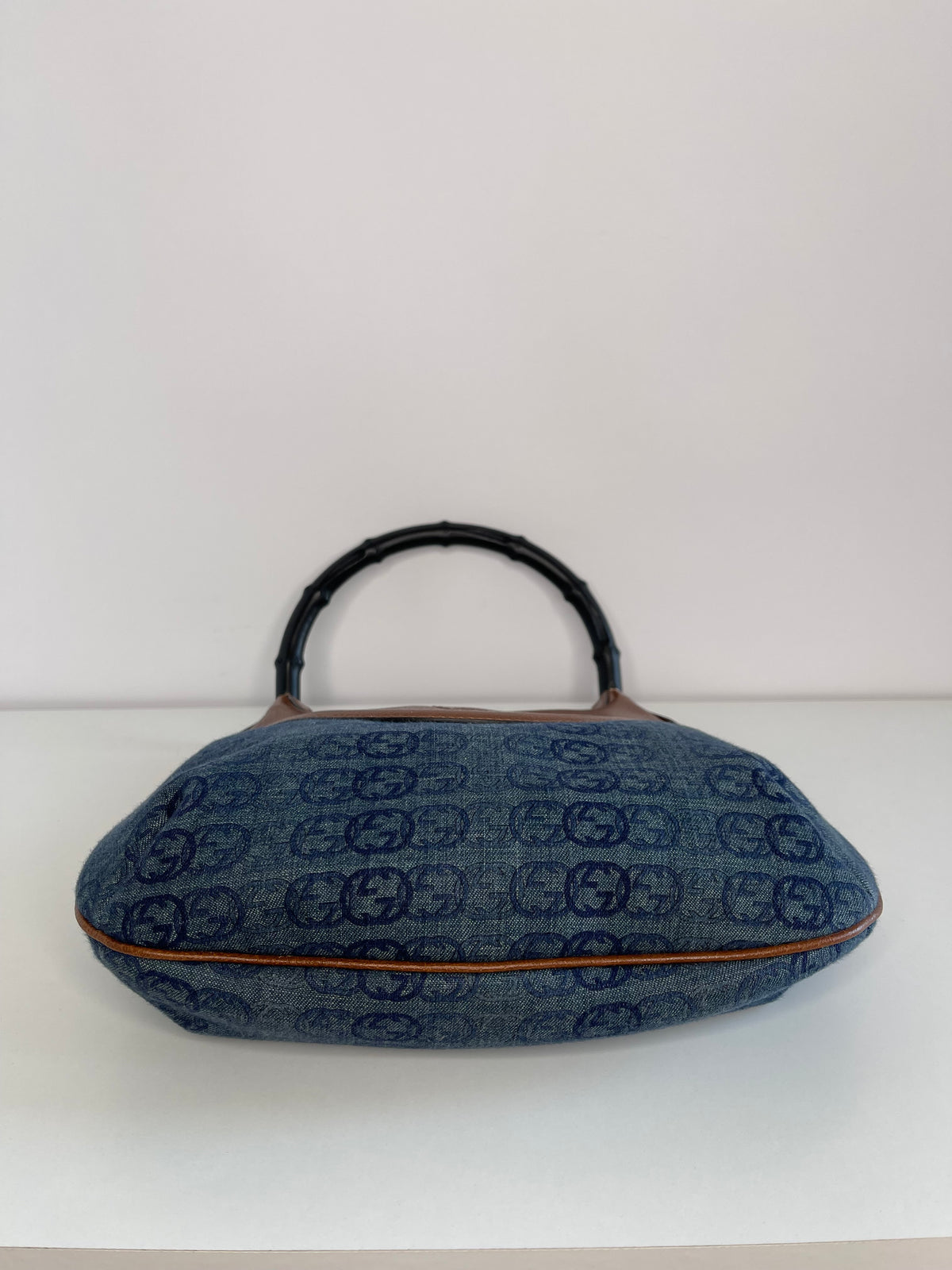 Gucci Denim Hysteria Crest Small Hobo Bag