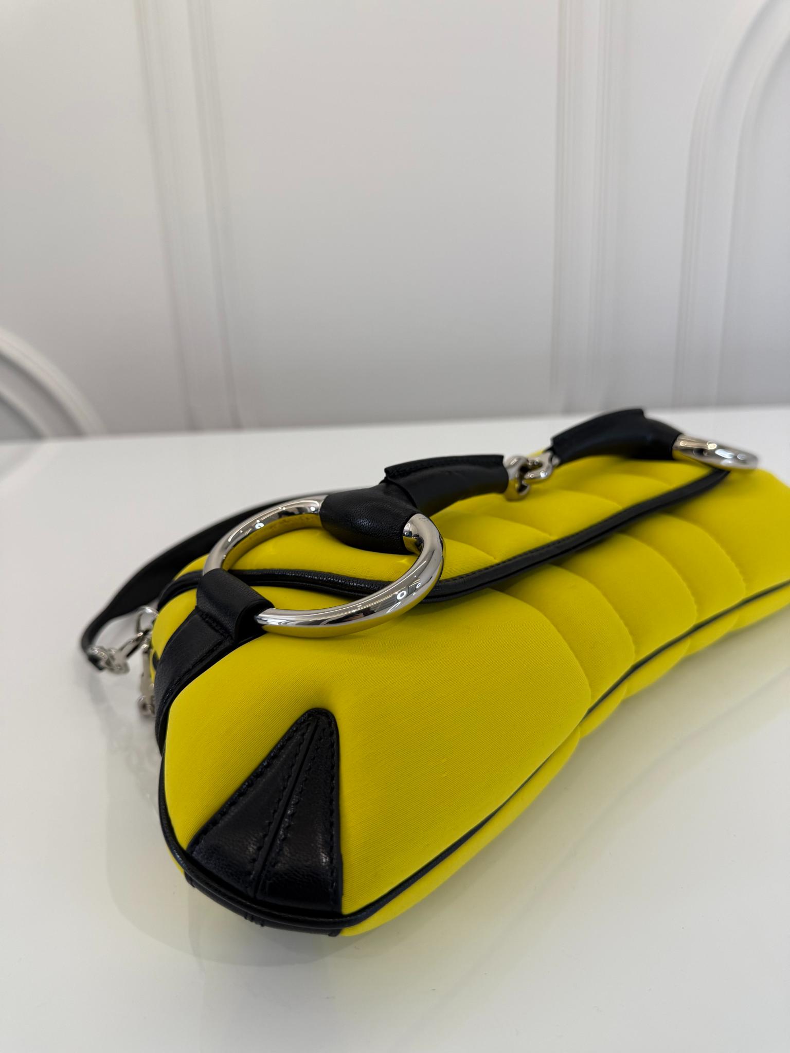 Gucci Horsebit Chain Medium Shoulder Bag Yellow
