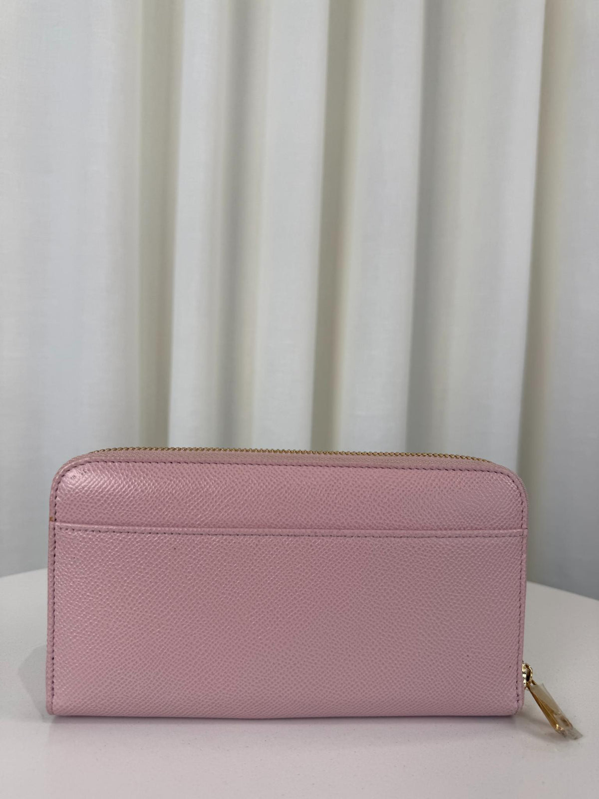 Dolce Gabbana DG Dauphine Leather Long Wallet Light Pink