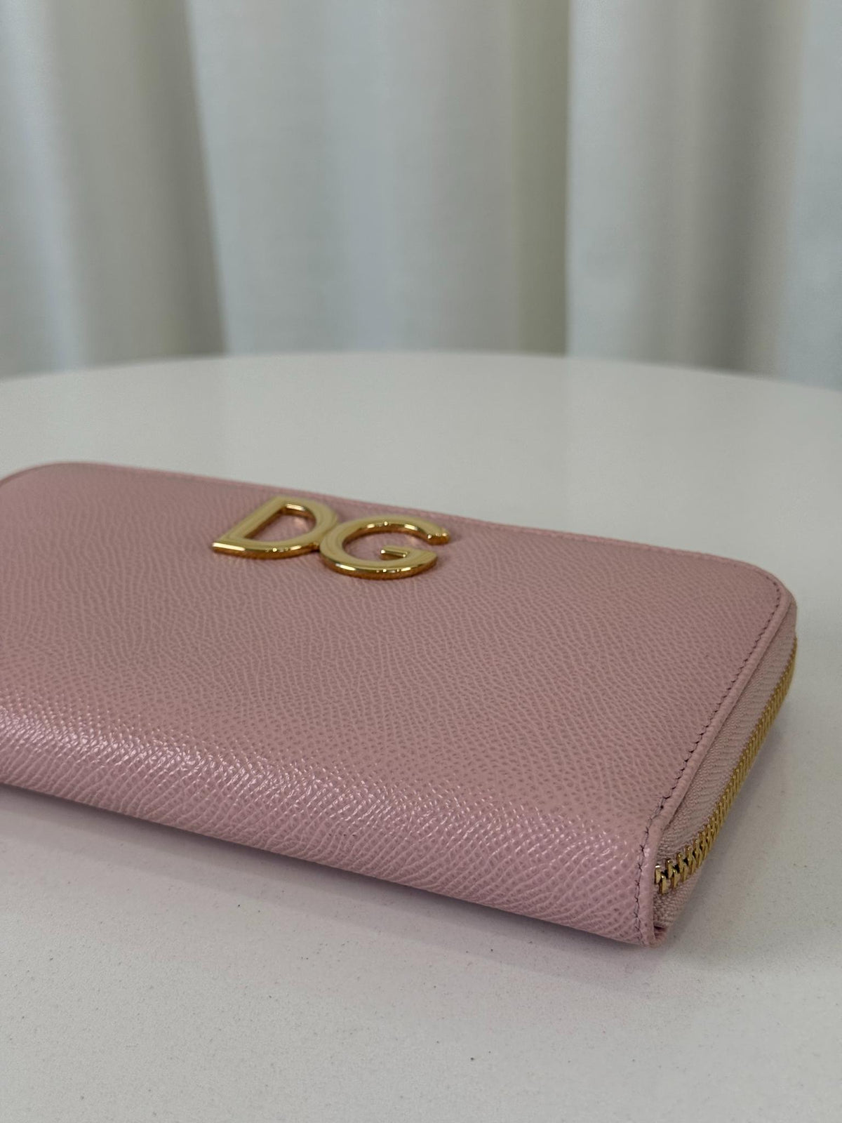 Dolce Gabbana DG Dauphine Leather Long Wallet Light Pink