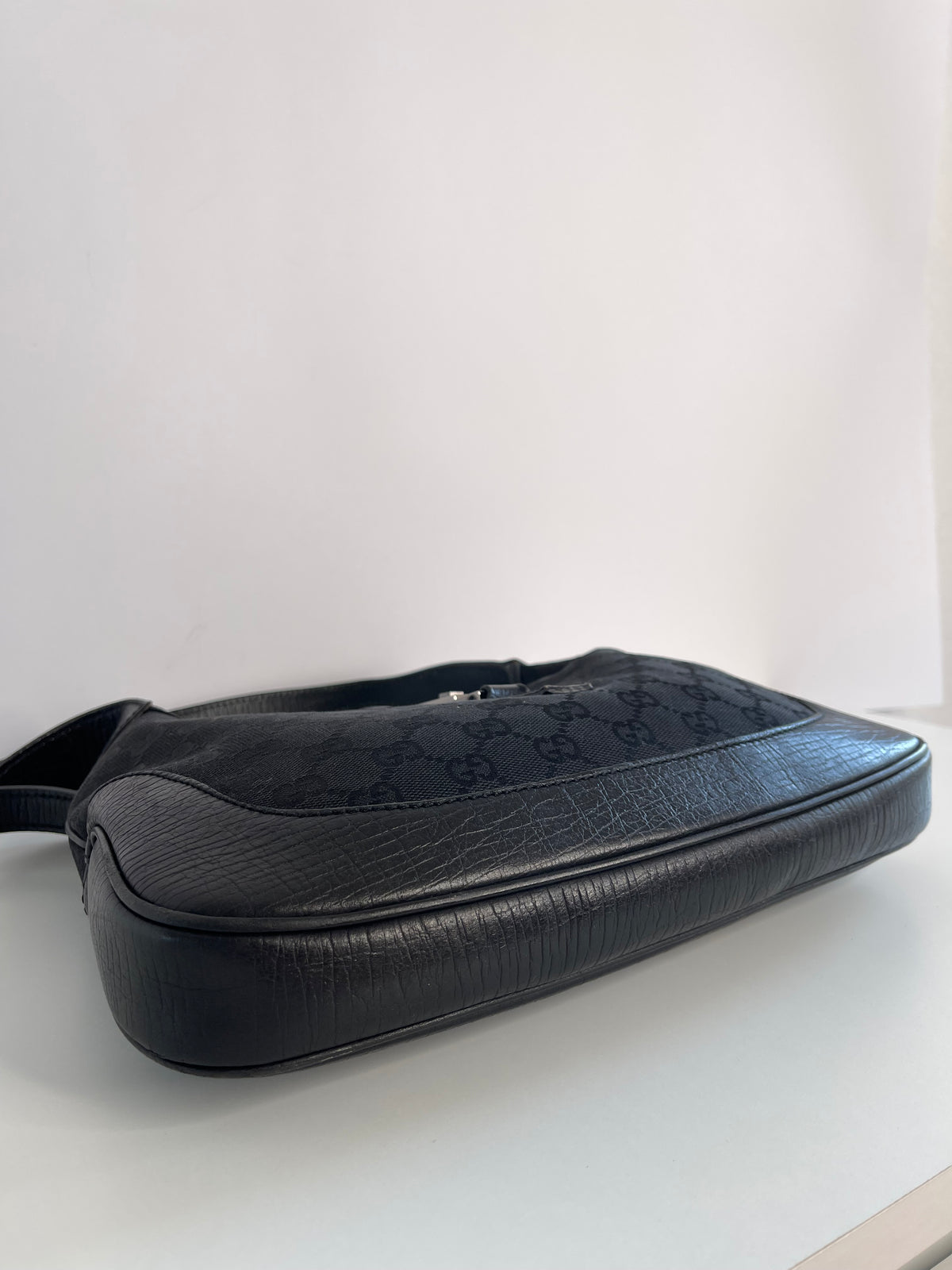 Gucci Jackie Black GG Canvas Bag