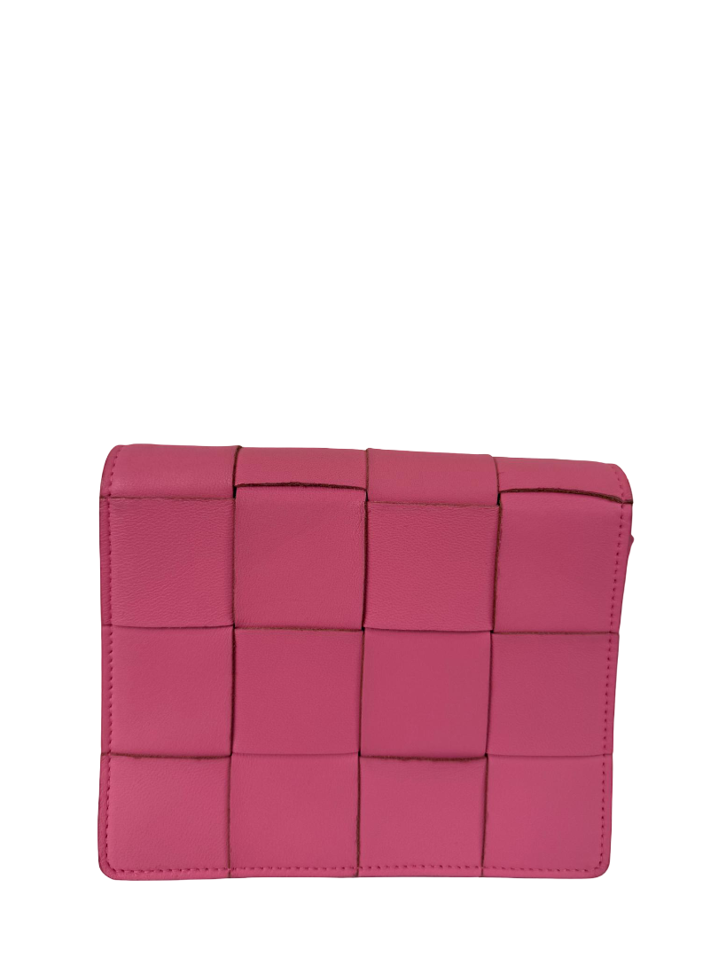 Bottega Veneta Intrecciato Cassette Crossbody Bag Pink