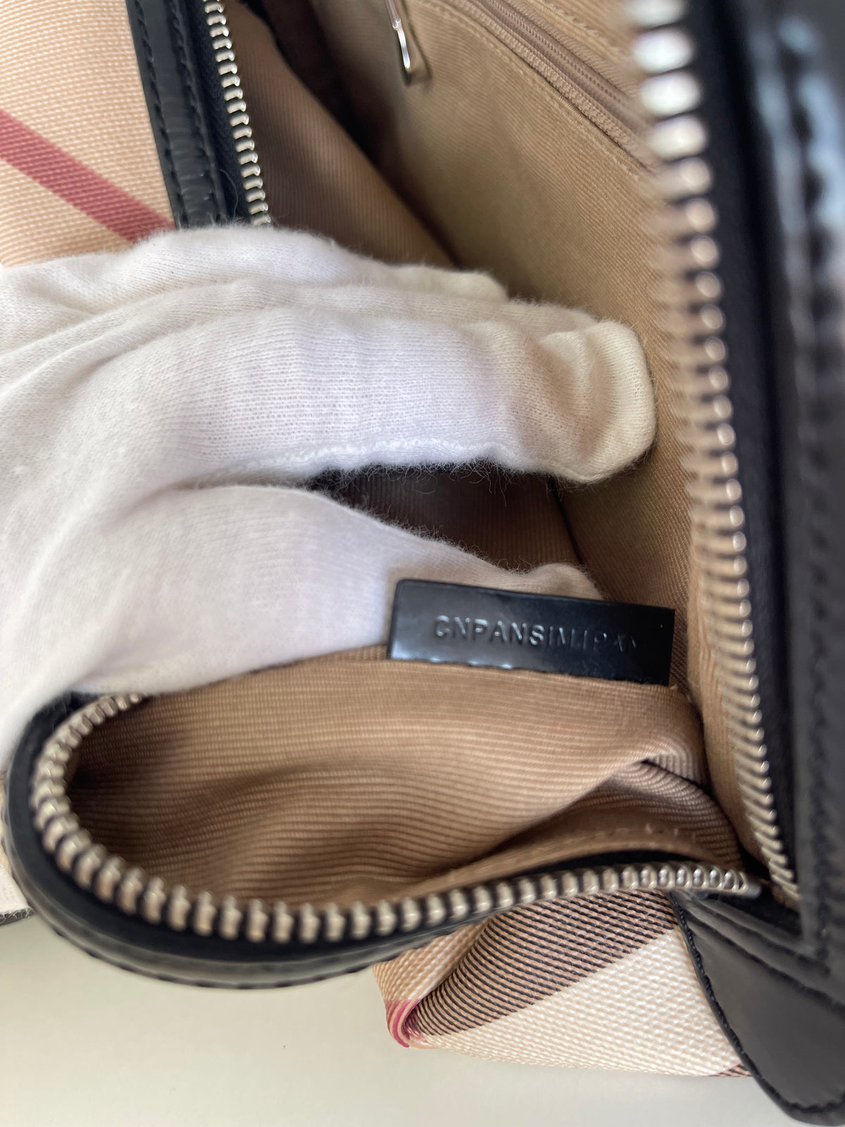 Burberry Top Handle Nova Check Canvas Mini Black