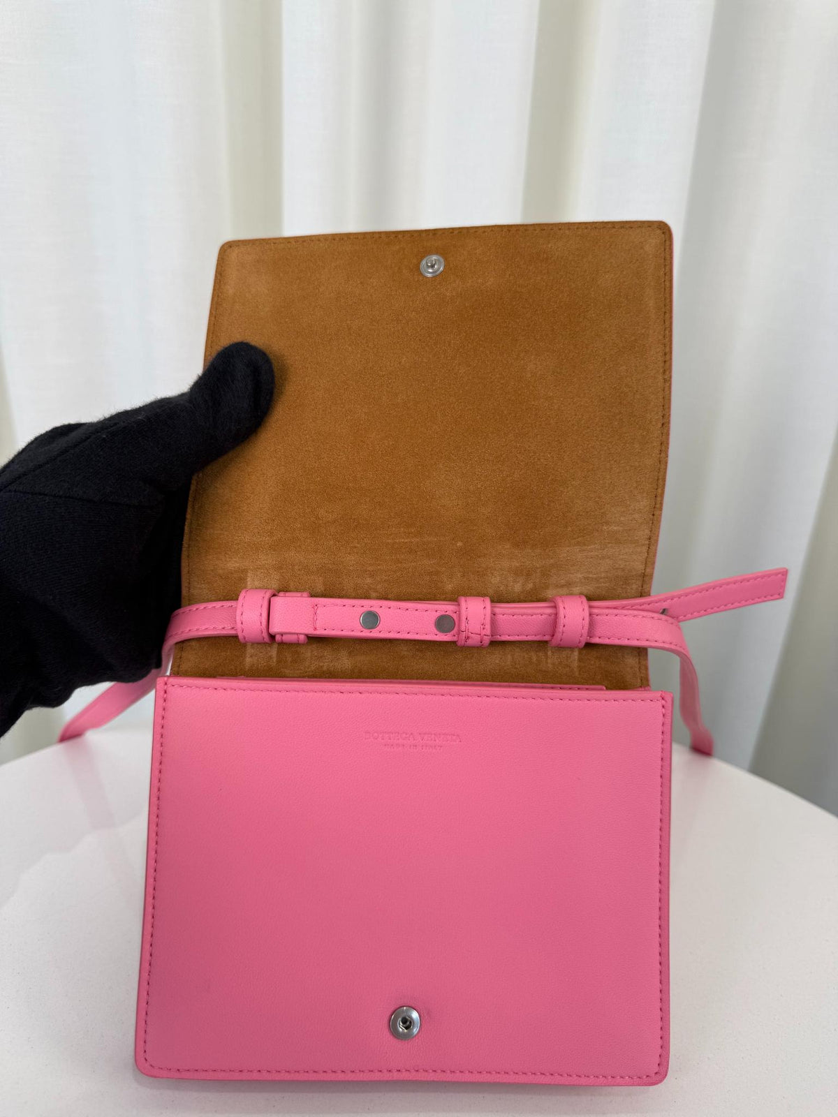 Bottega Veneta Intrecciato Cassette Crossbody Bag Pink