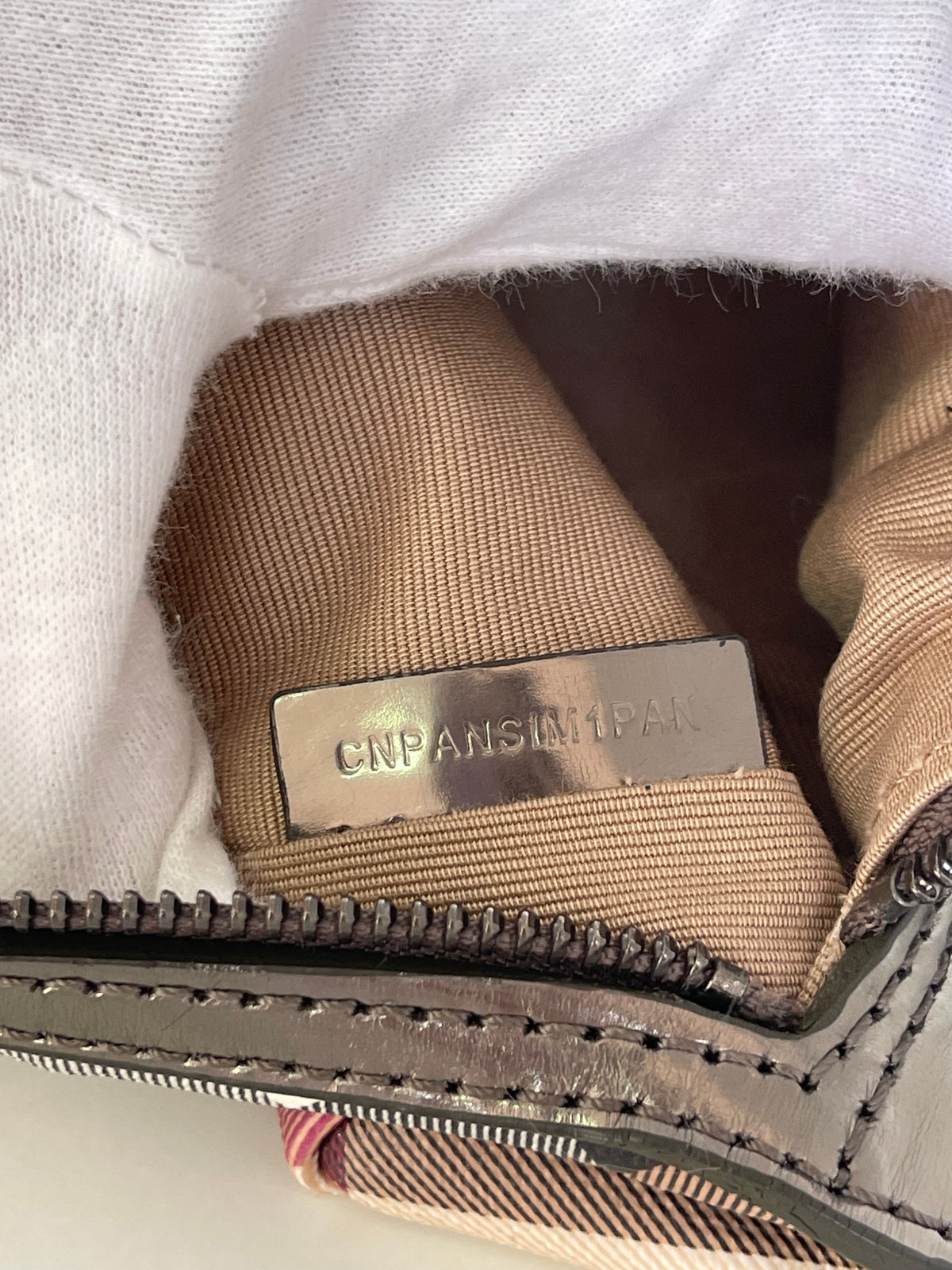 Burberry Top Handle Nova Check Canvas Mini Silvery