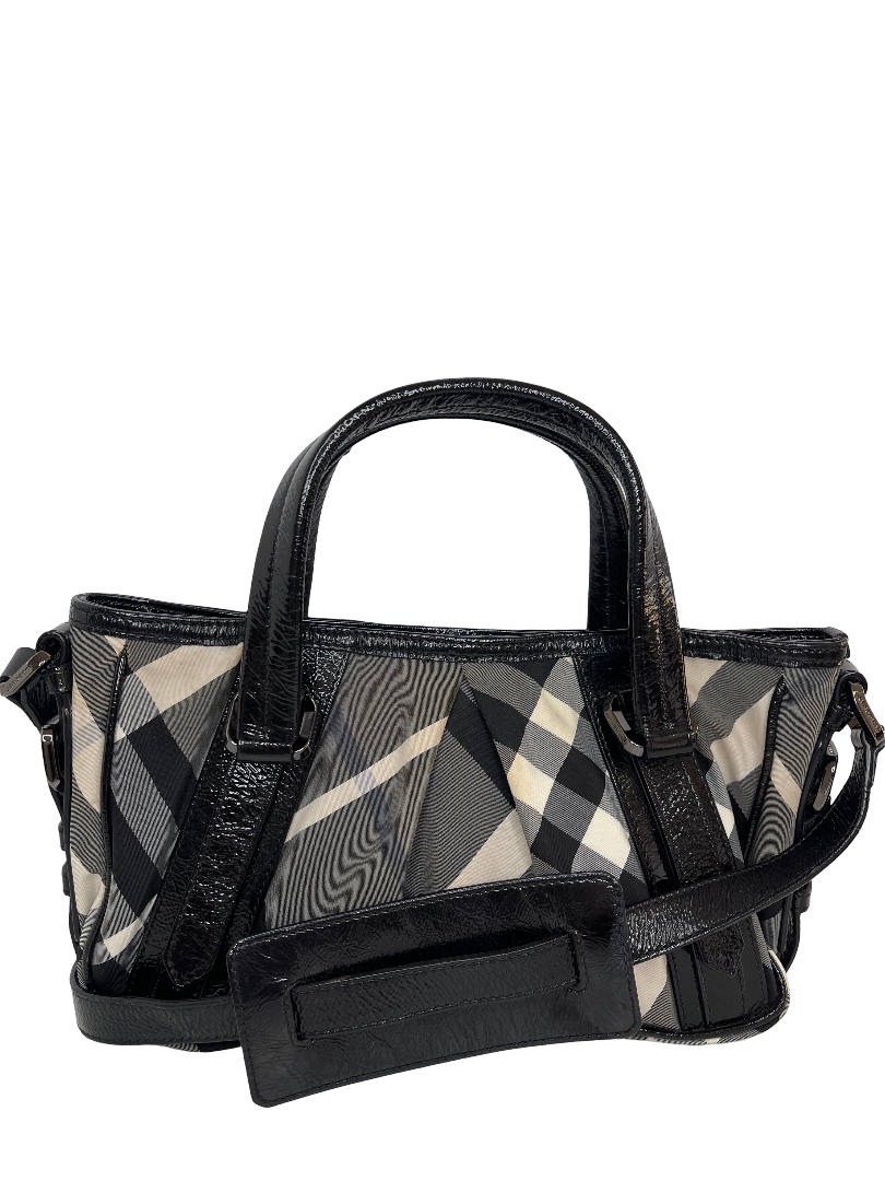 Burberry Nylon Beat Check Shoulder Bag Black