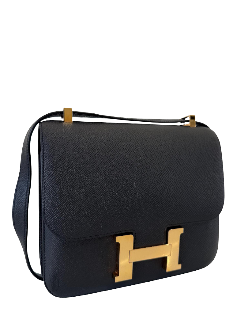 Hermès Constance 24 Black Epsom Leather Crossbody Bag GHW