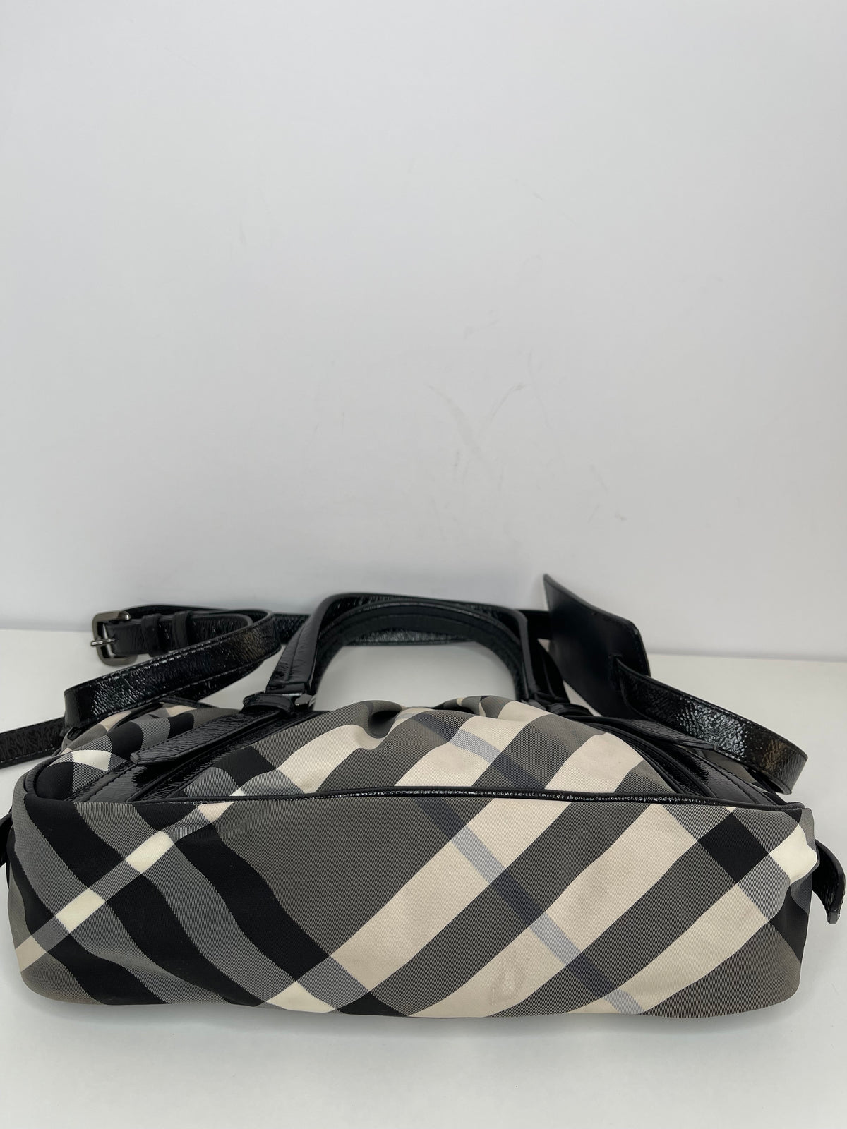Burberry Nylon Beat Check Shoulder Bag Black