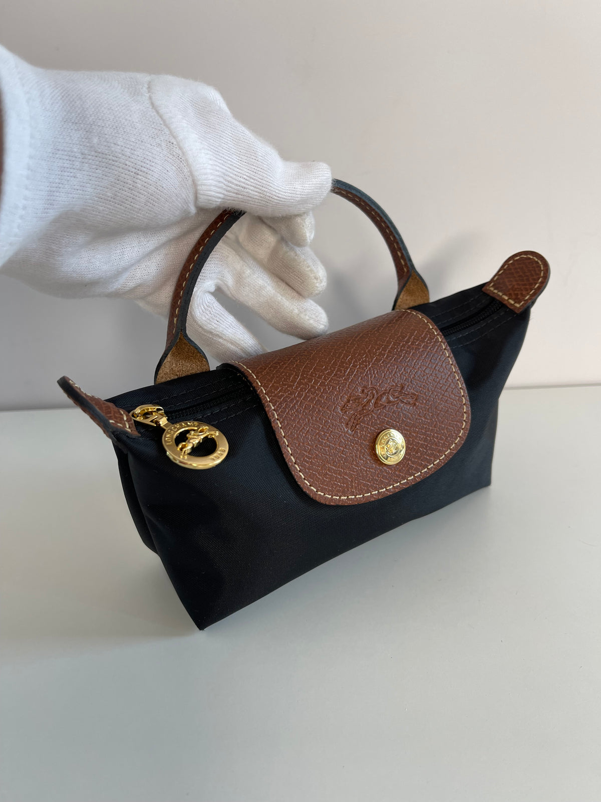 Longchamp Le Pliage Black Mini Pouch