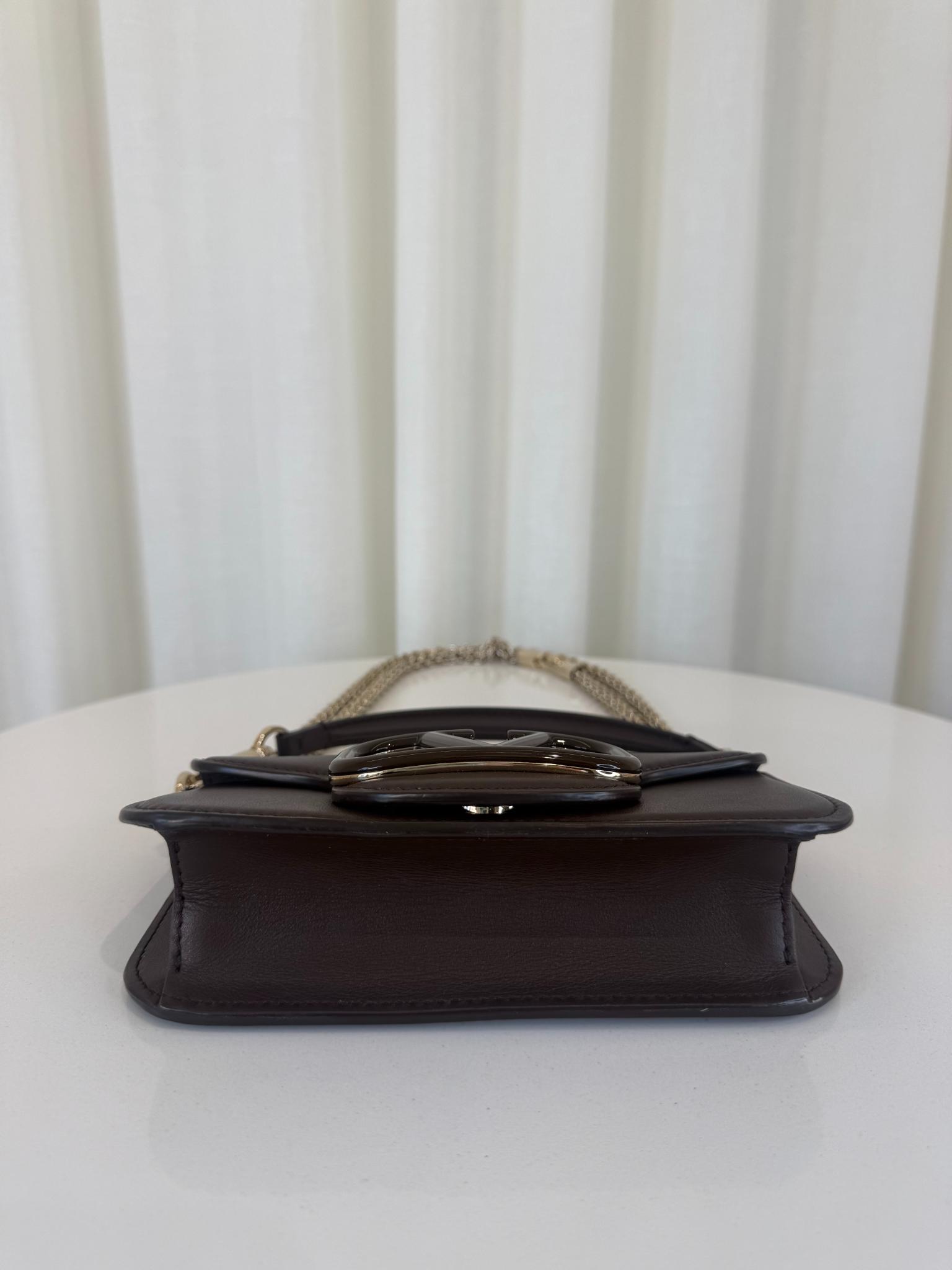 Valentino Garavagni Small Locò Brown Calfskin Shoulder Bag