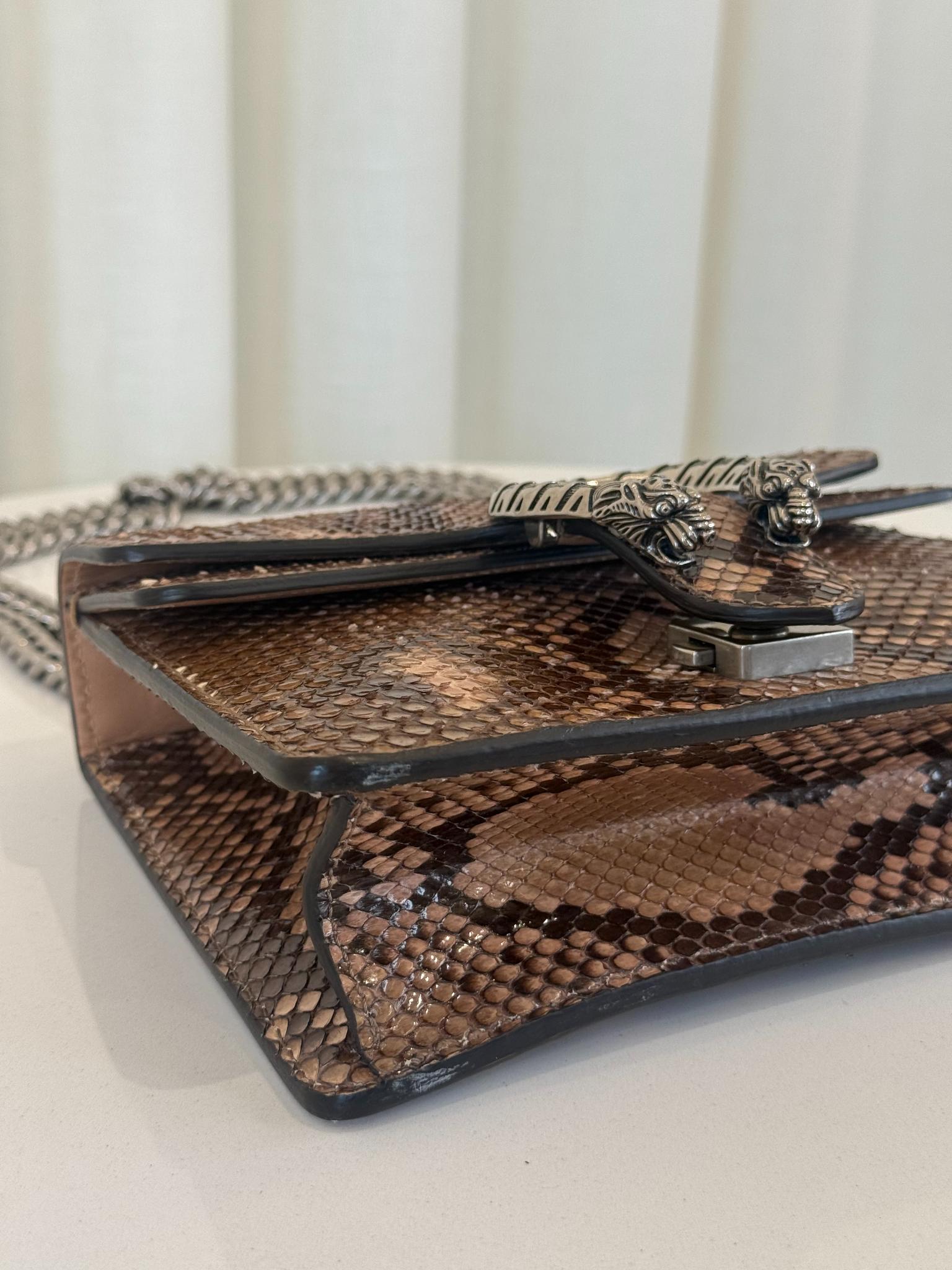 Gucci Mini Dionysus Brown Snakeskin Shoulder Bag
