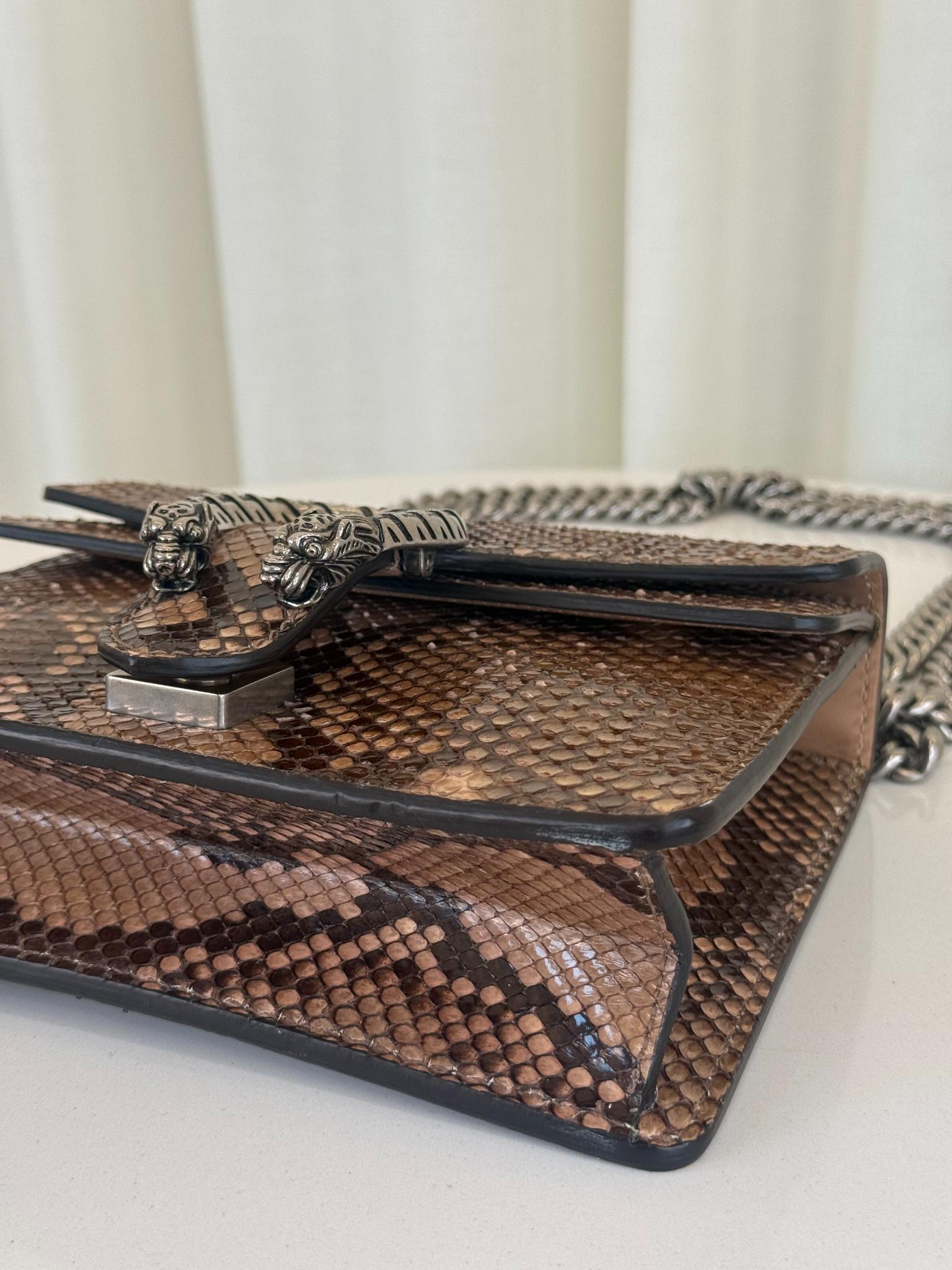 Gucci Mini Dionysus Brown Snakeskin Shoulder Bag