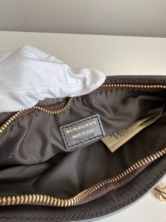 Burberry Anabel Pochette Chocolate Haymarket Check Coated Canvas