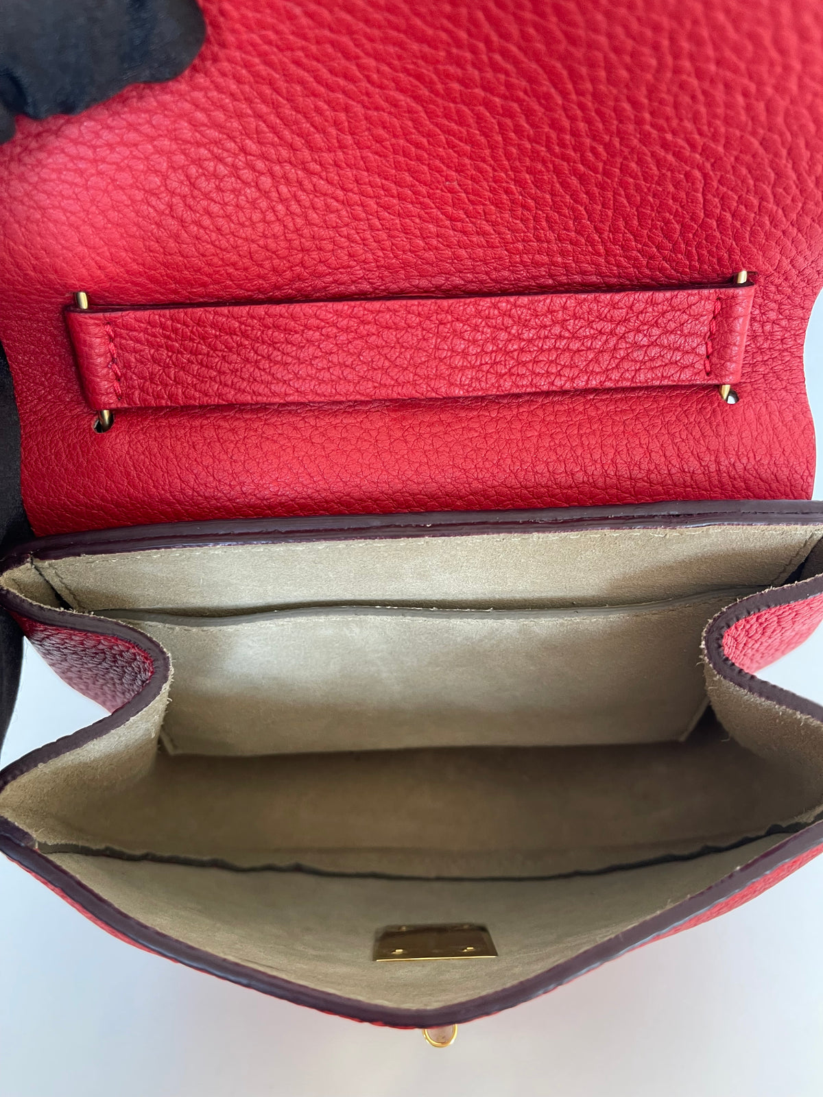 Chloe Grained Lambskin Small Drew Red Bag