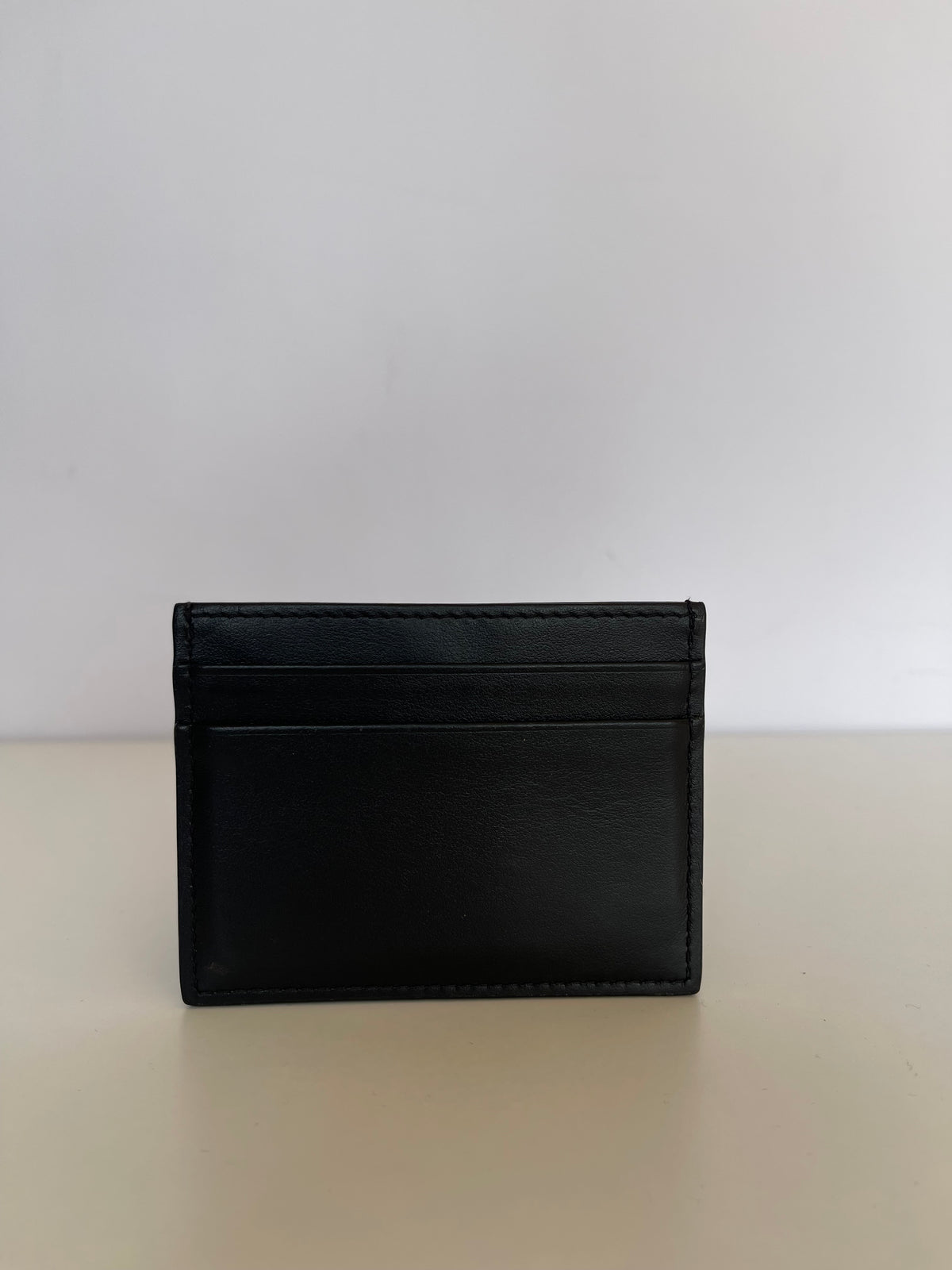 Dolce Gabbana Card Holder With DG Crystal Logo in Black Leather