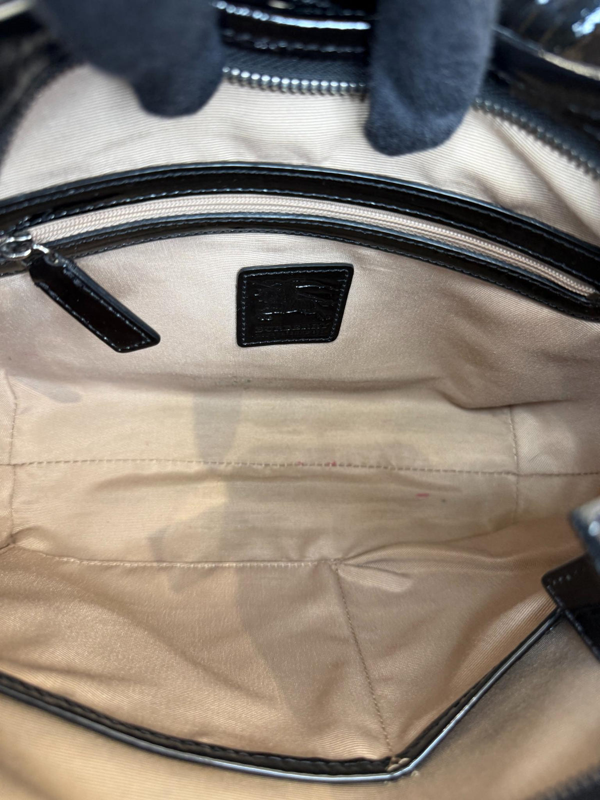 Burberry Beige/Black Nova Check PVC and Patent Leather Barton Hobo
