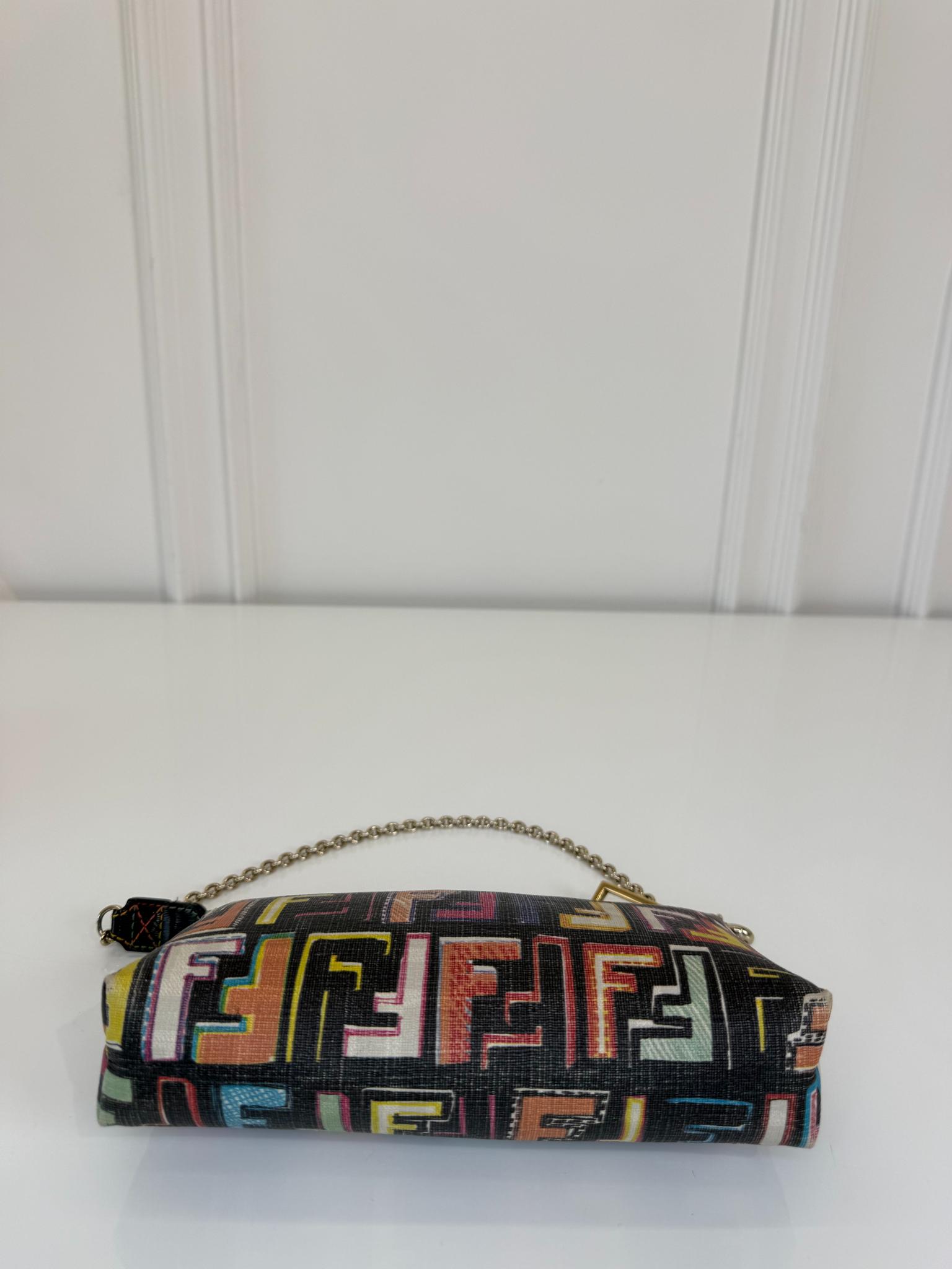 Fendi FF Zucca Multicolor Canvas Pochette