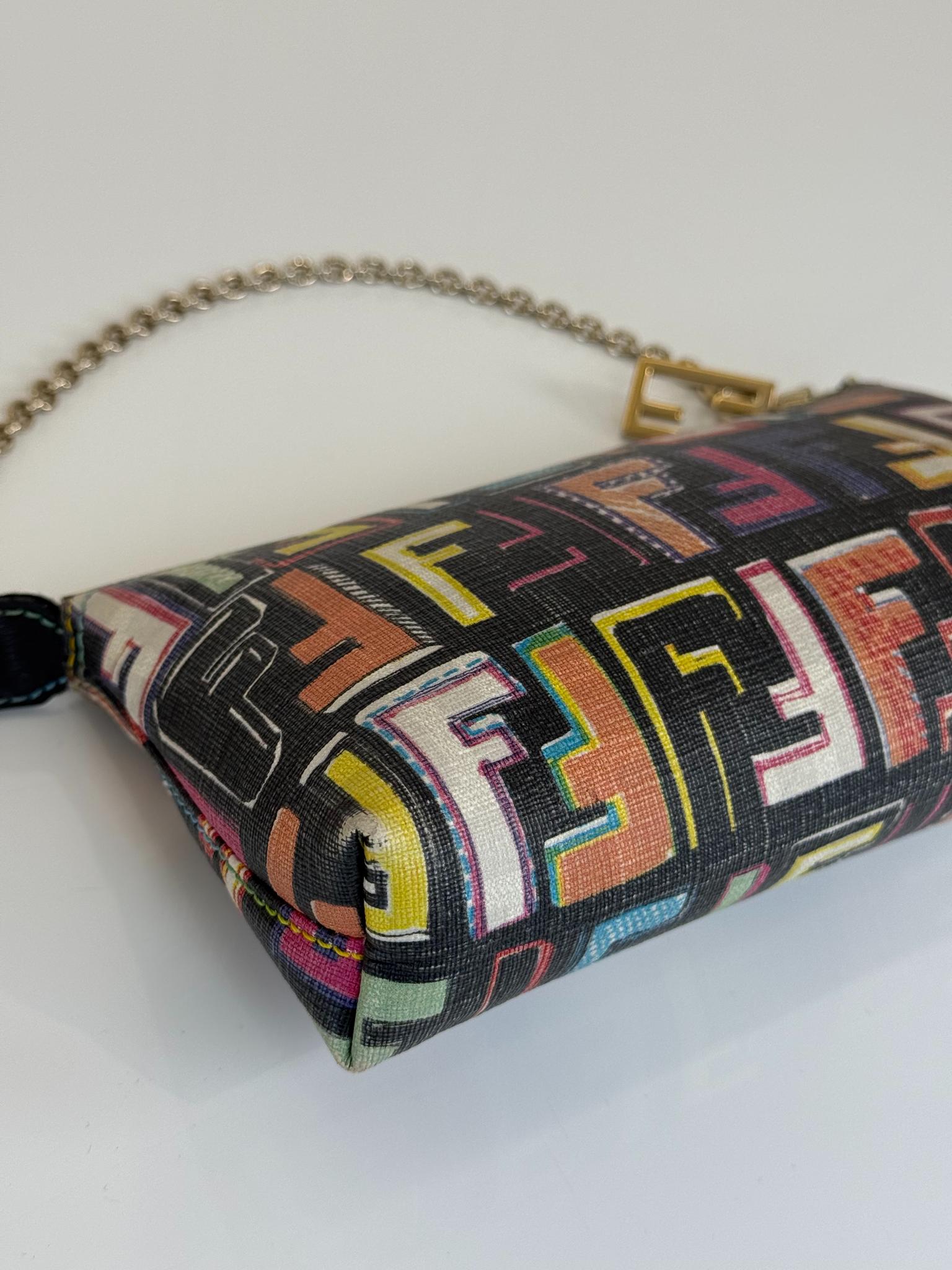Fendi FF Zucca Multicolor Canvas Pochette