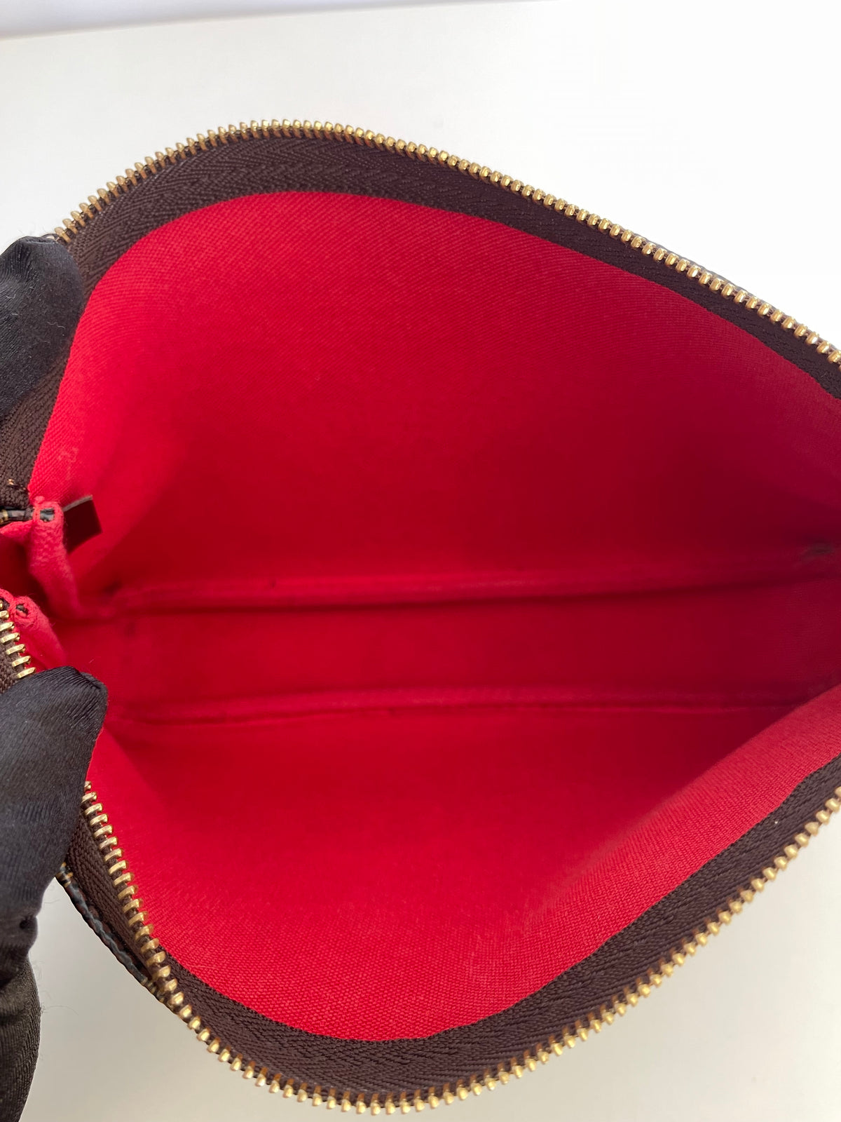 Louis Vuitton Pochette Accessories Damier Ebene Canvas with Extender Key Ring