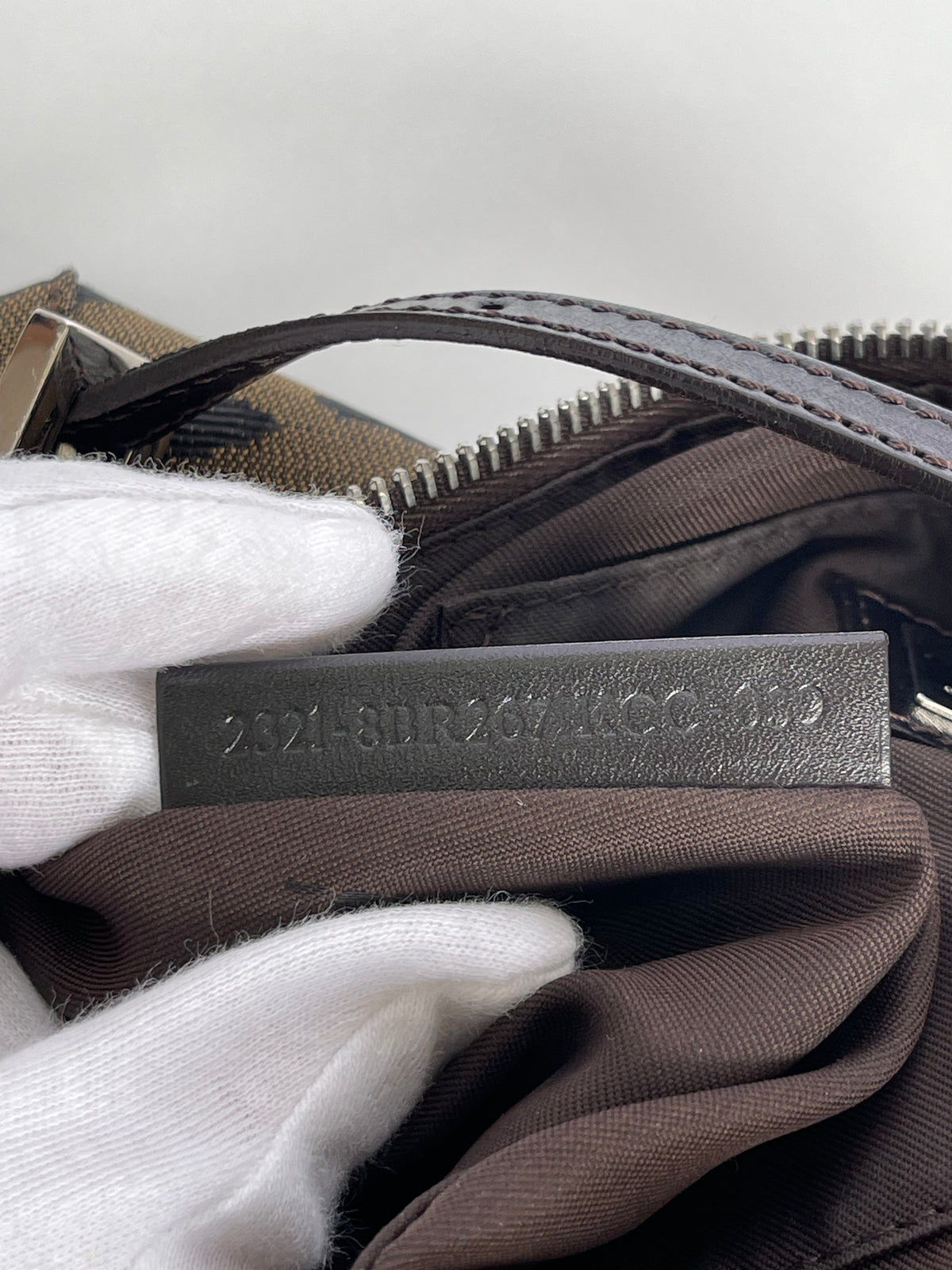 Fendi Brown Zebra Print Canvas Vintage Baguette