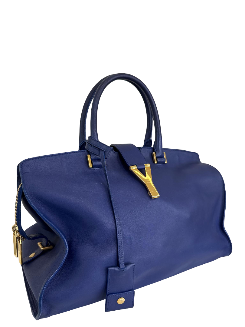 Saint Laurent Blue Smooth Calfskin Leather Cabas Classic Y Bag