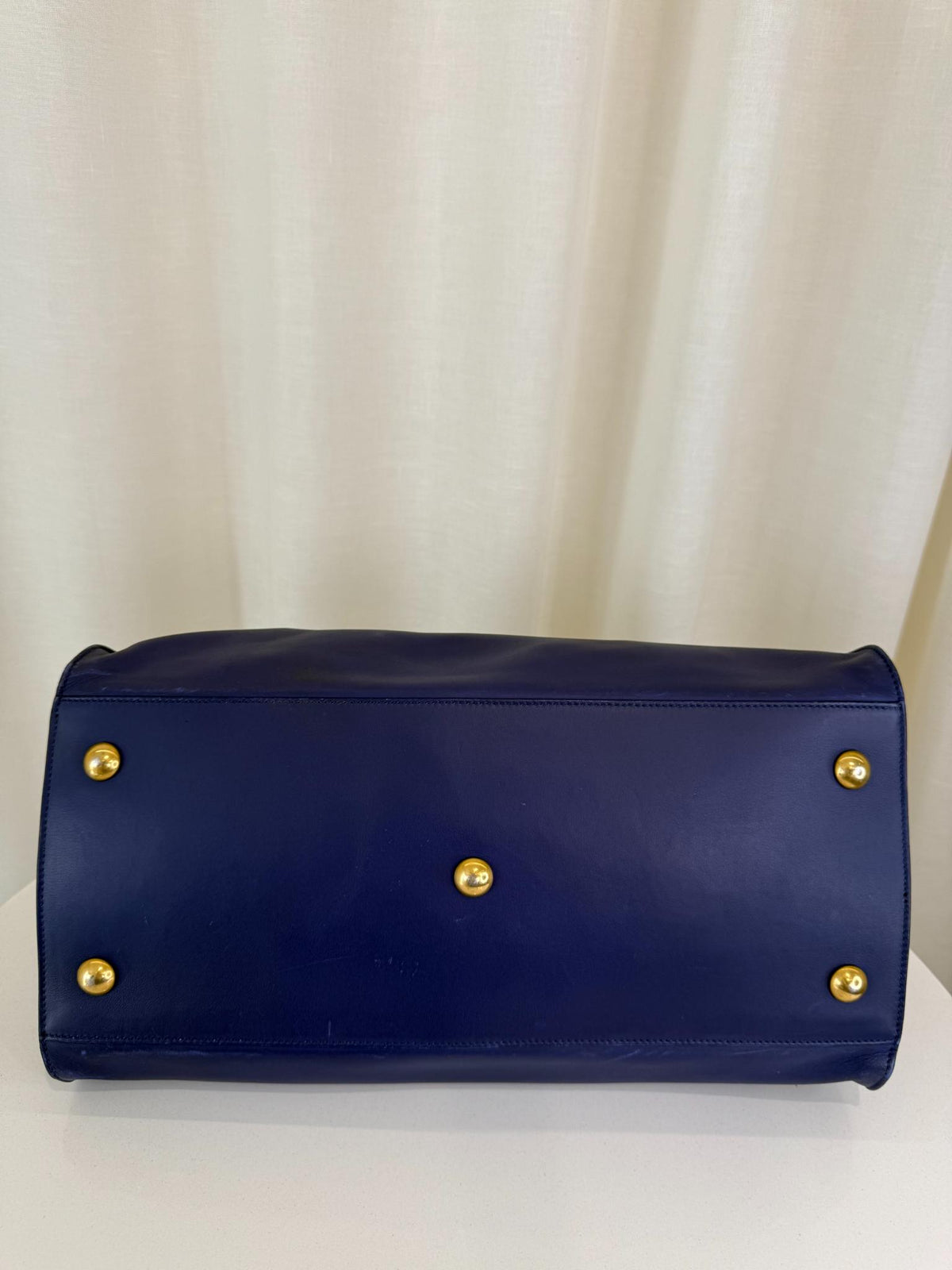 Saint Laurent Blue Smooth Calfskin Leather Cabas Classic Y Bag