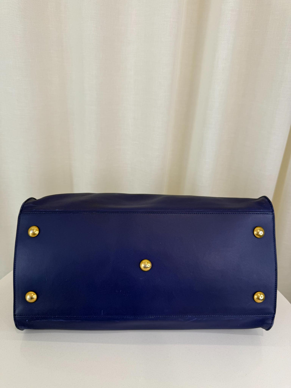 Saint Laurent Blue Smooth Calfskin Leather Cabas Classic Y Bag
